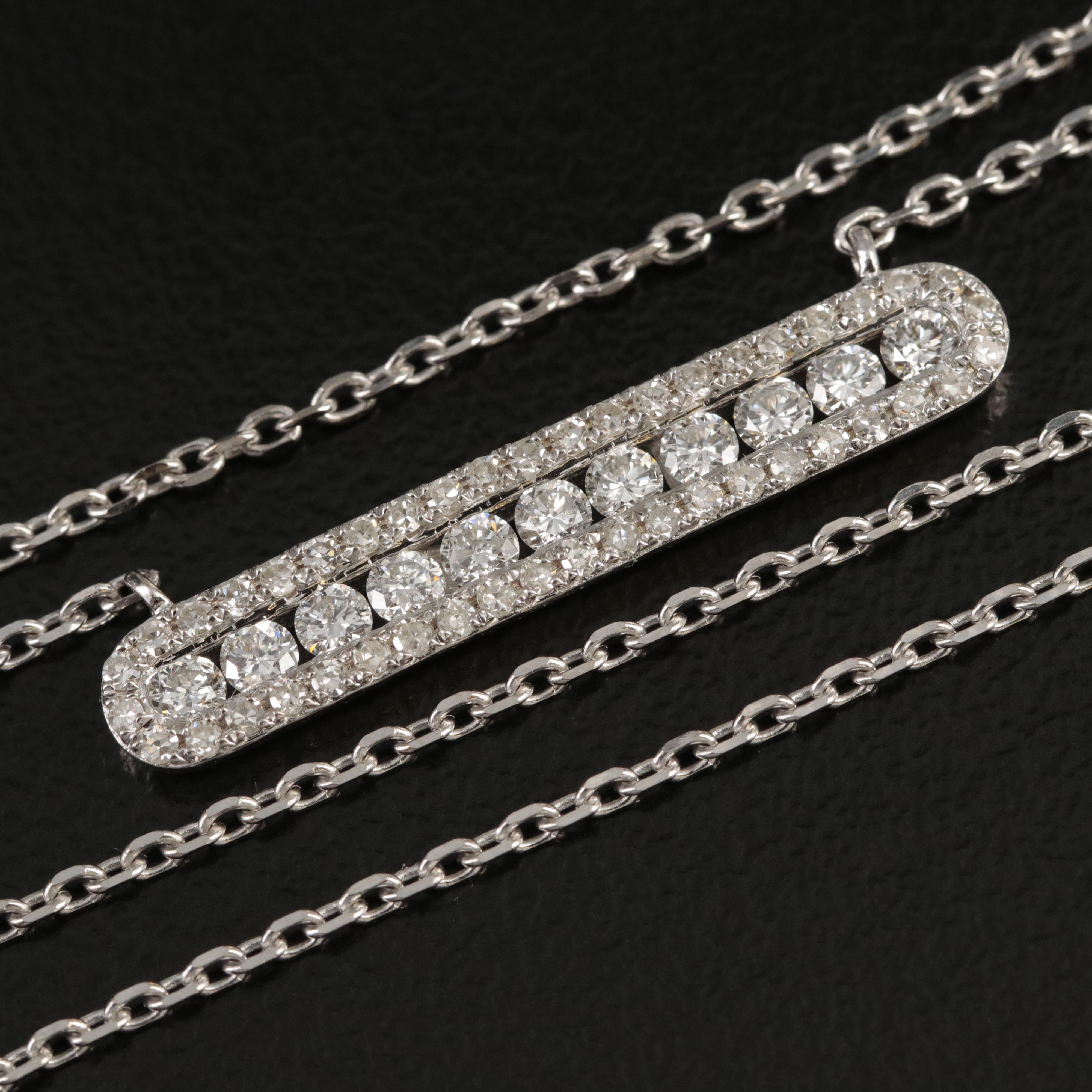 14K 0.55 CTW Diamond Bar Necklace