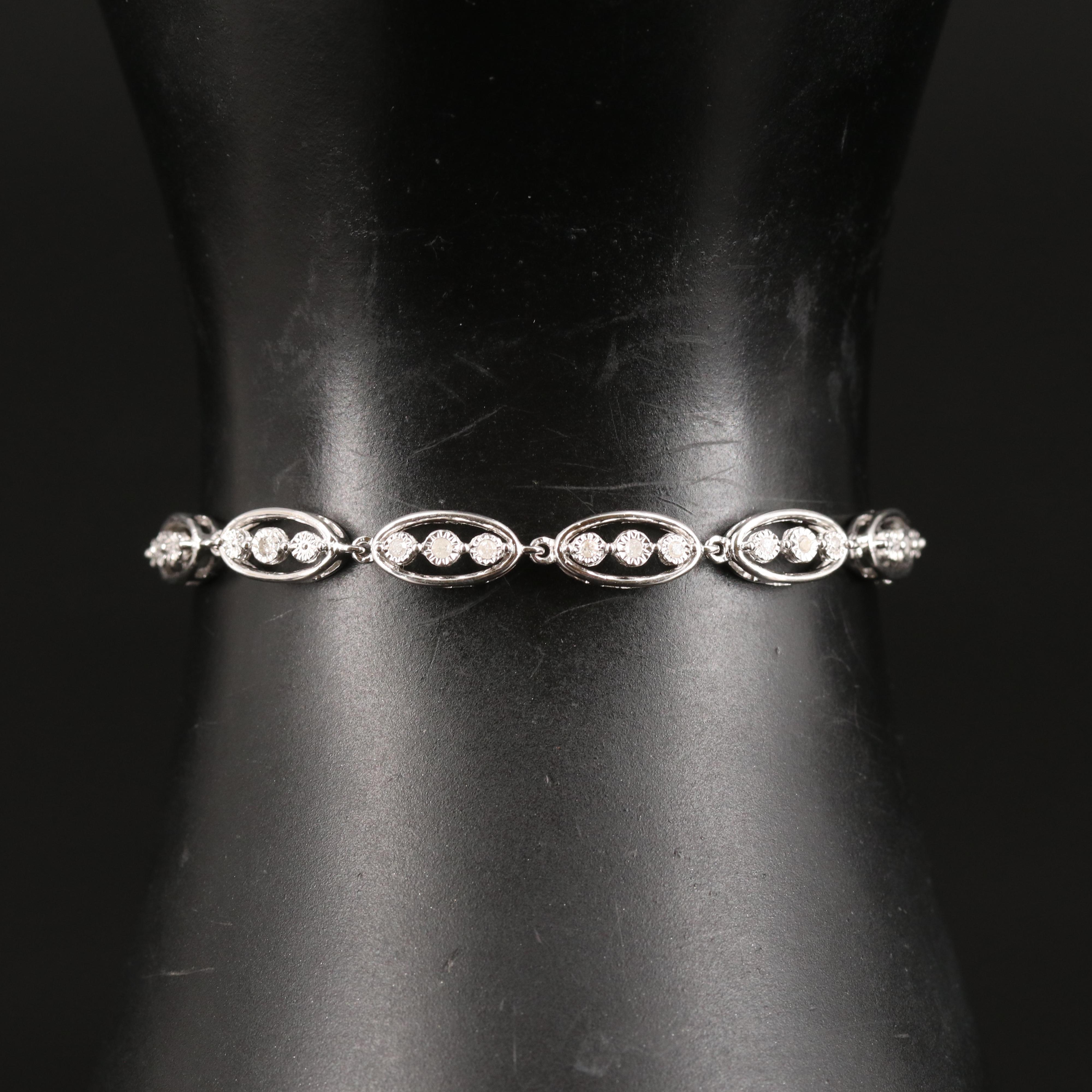 Diamond Bolo Bracelet in Sterling