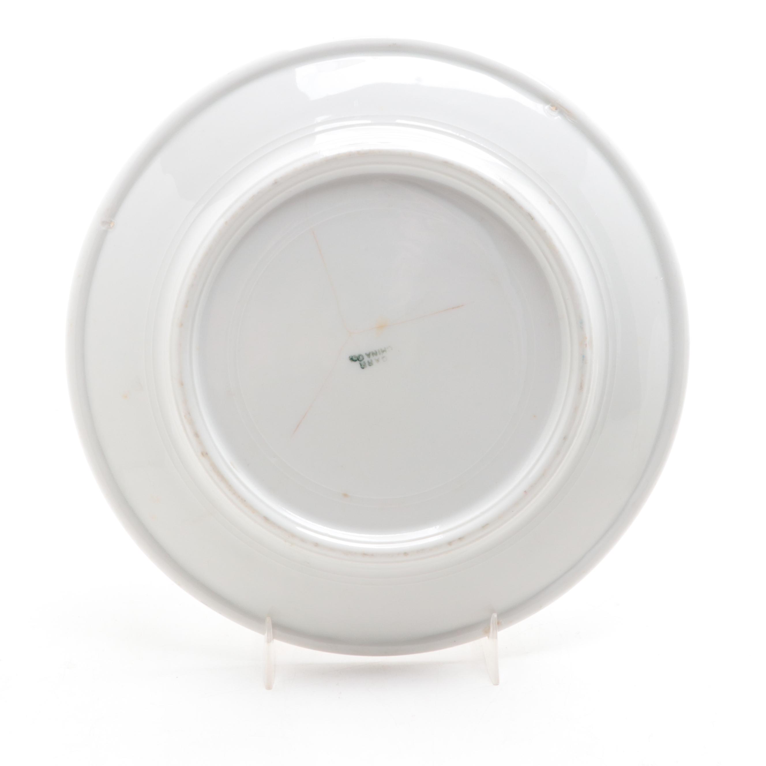 Carr China Co. Winton Masonic Lodge No. 614 Ceramic Dinnerware and Serveware