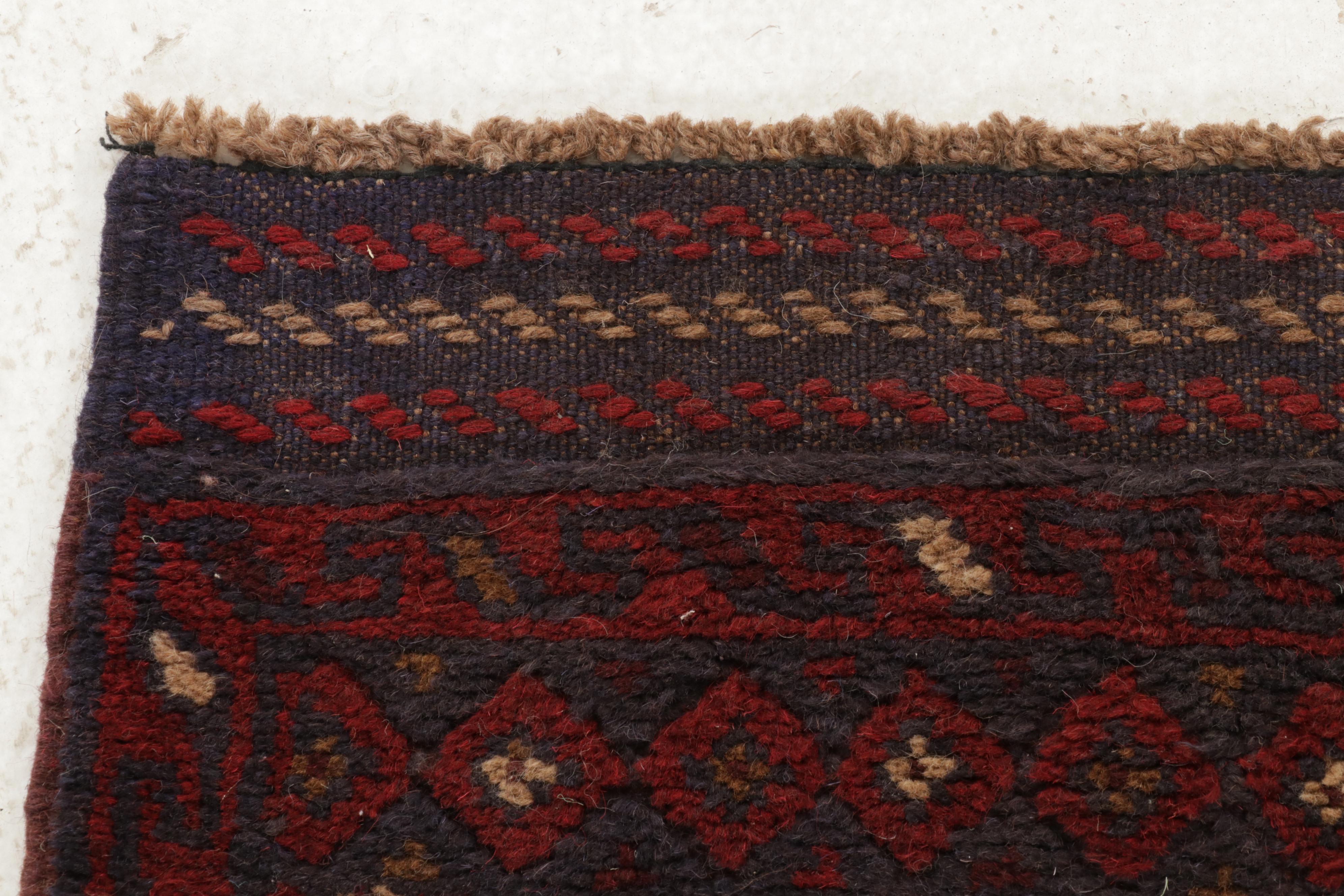 2' x 8'3 Hand-Knotted Afghan Turkmen Runner, 2000s