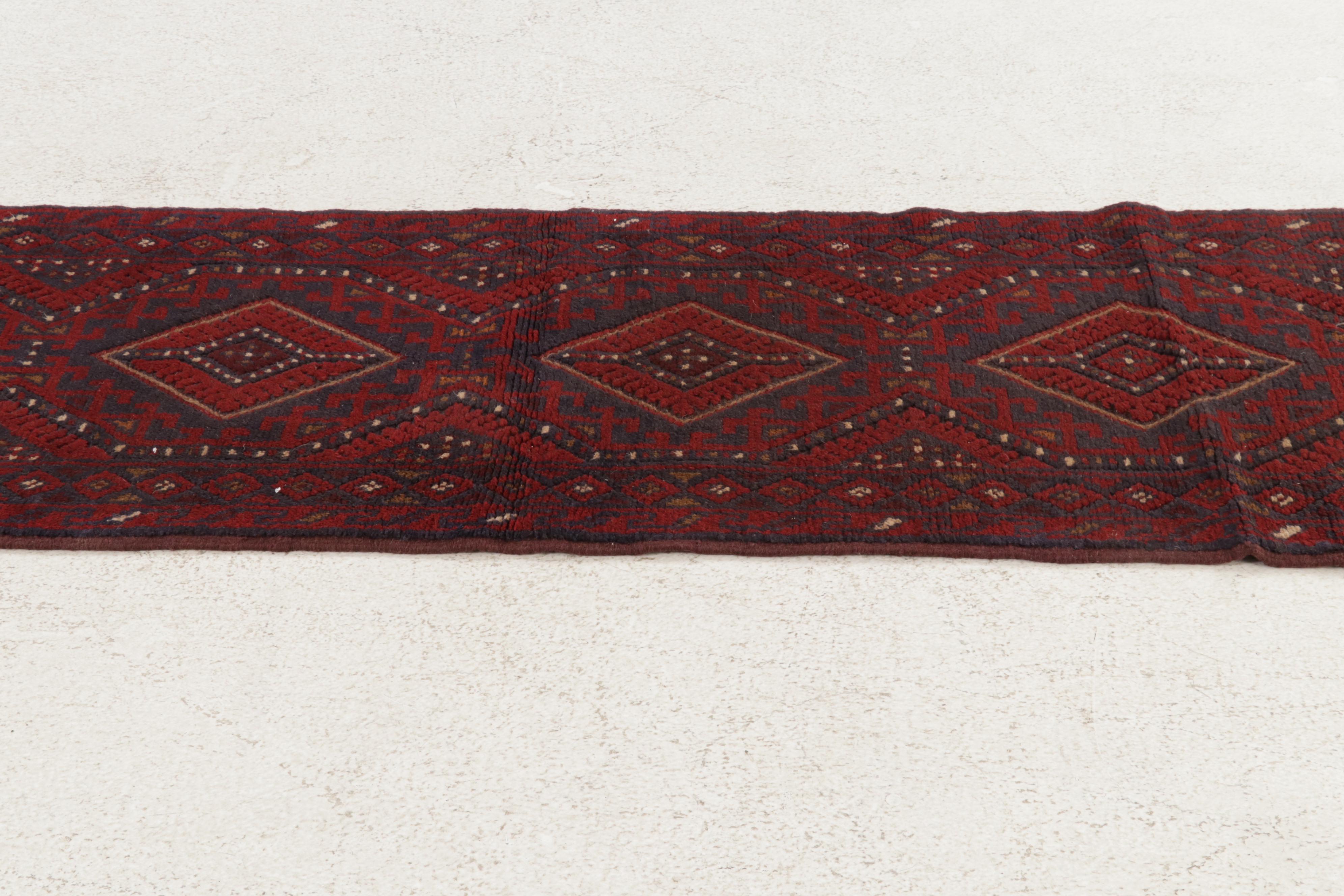 2' x 8'3 Hand-Knotted Afghan Turkmen Runner, 2000s