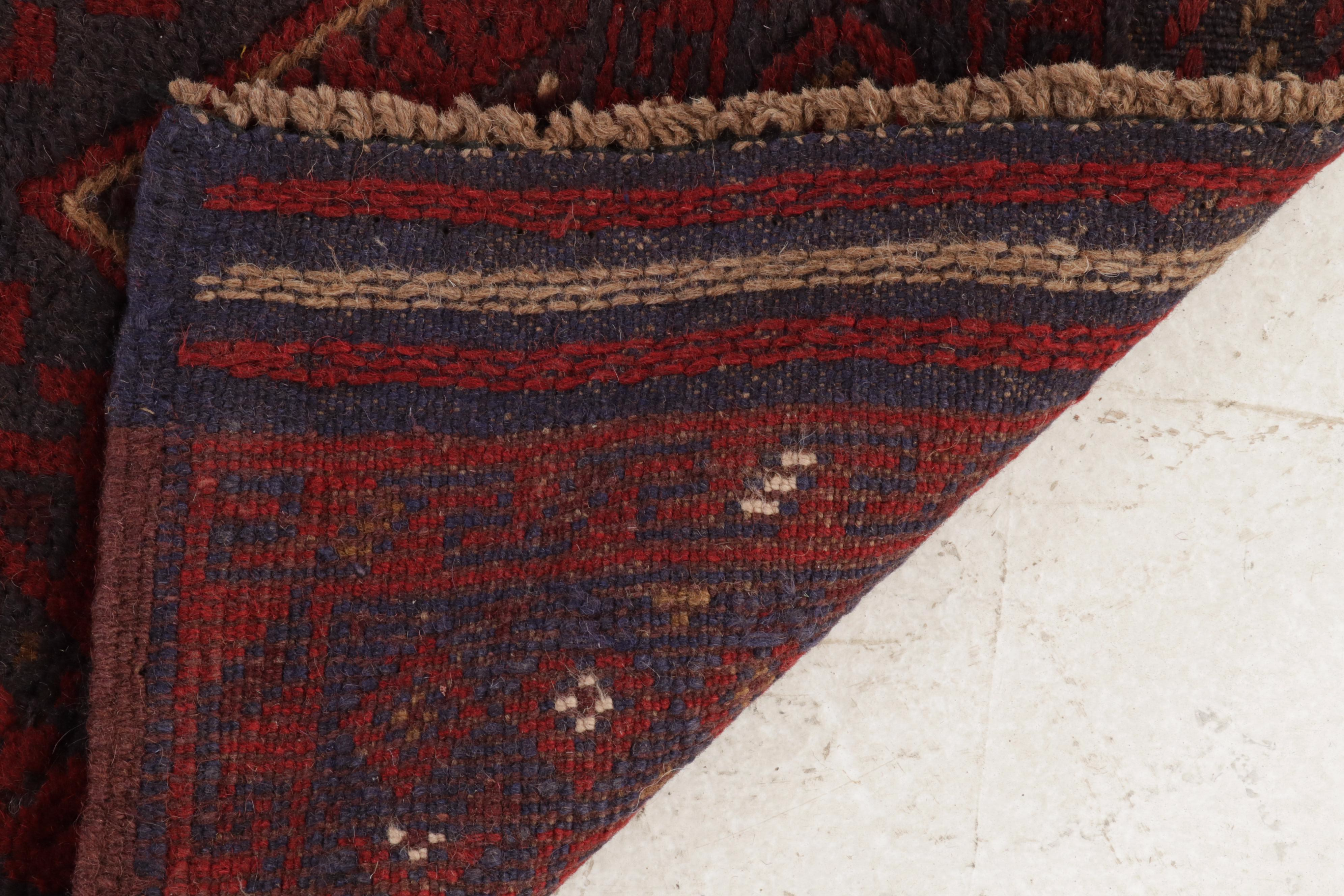 2' x 8'3 Hand-Knotted Afghan Turkmen Runner, 2000s