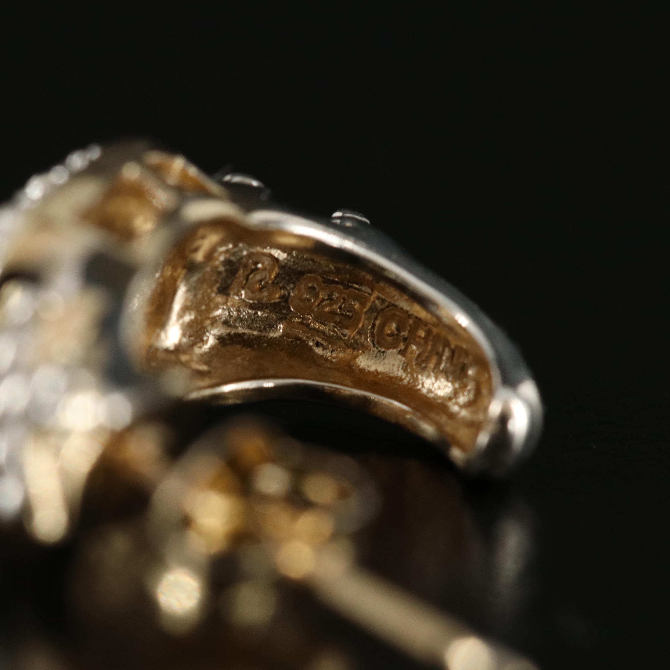 Sterling Sapphire and Diamond JHoop Earrings