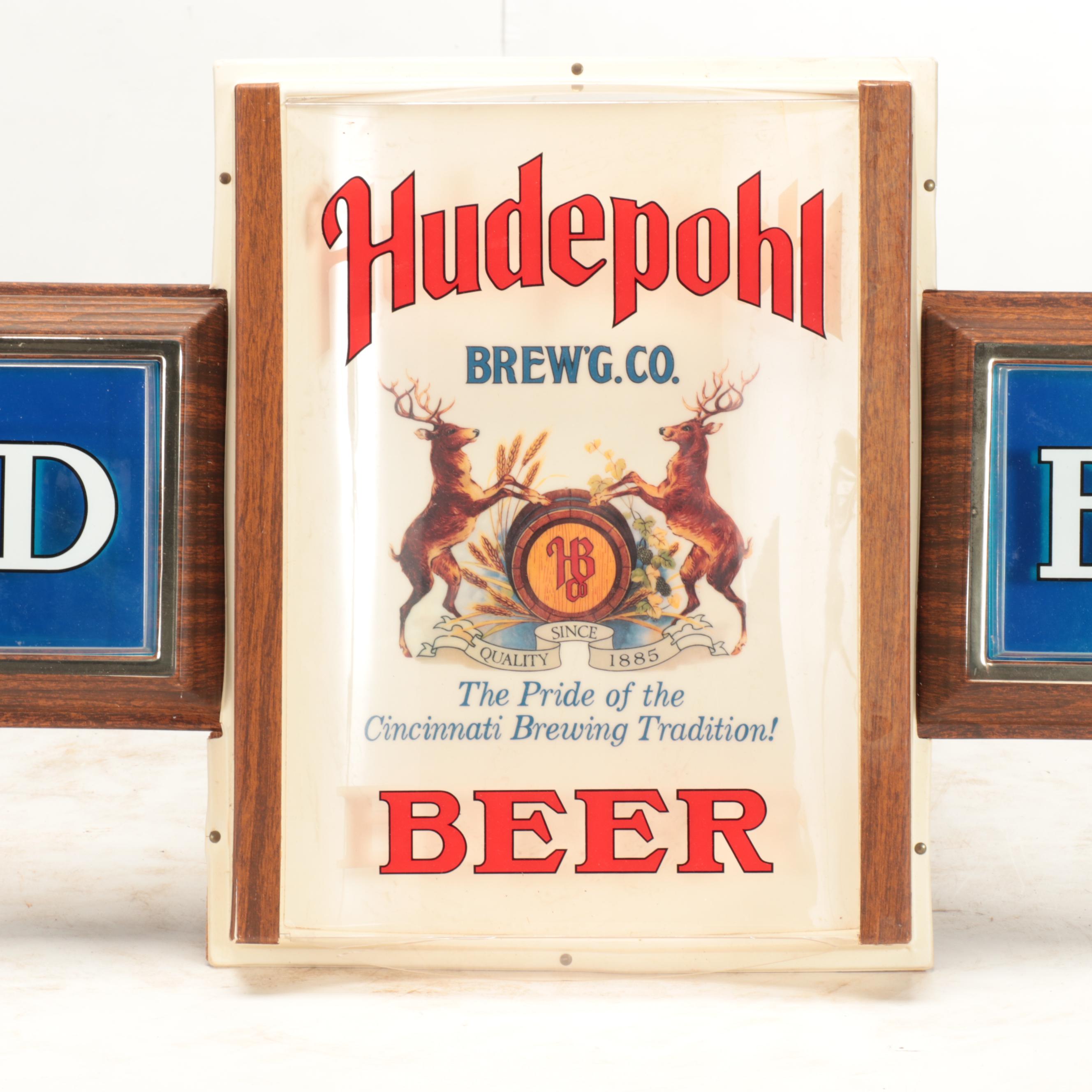 Hudepohl Brewing Co. Beer Advertising Wall Sign, Circa 1970s