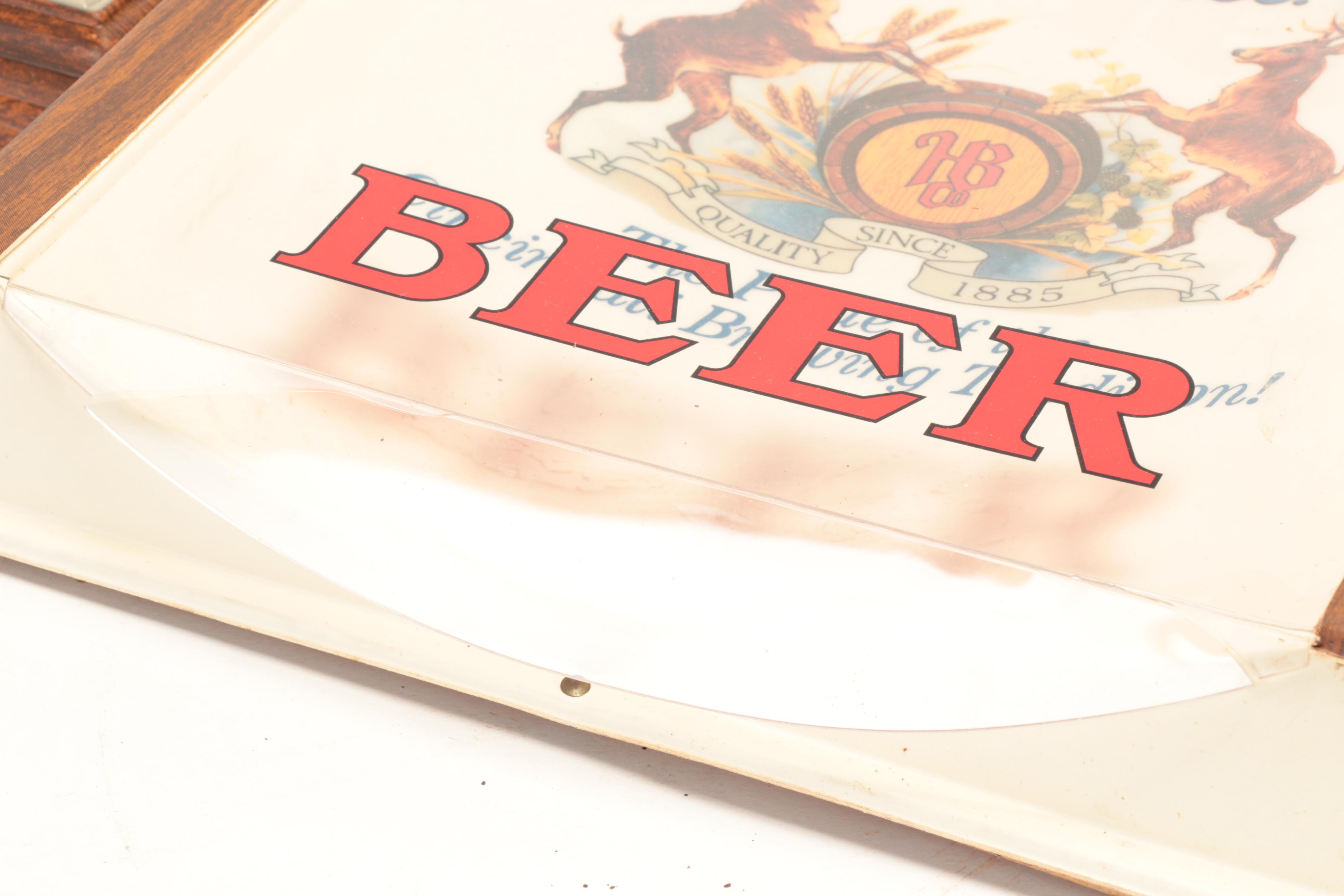 Hudepohl Brewing Co. Beer Advertising Wall Sign, Circa 1970s