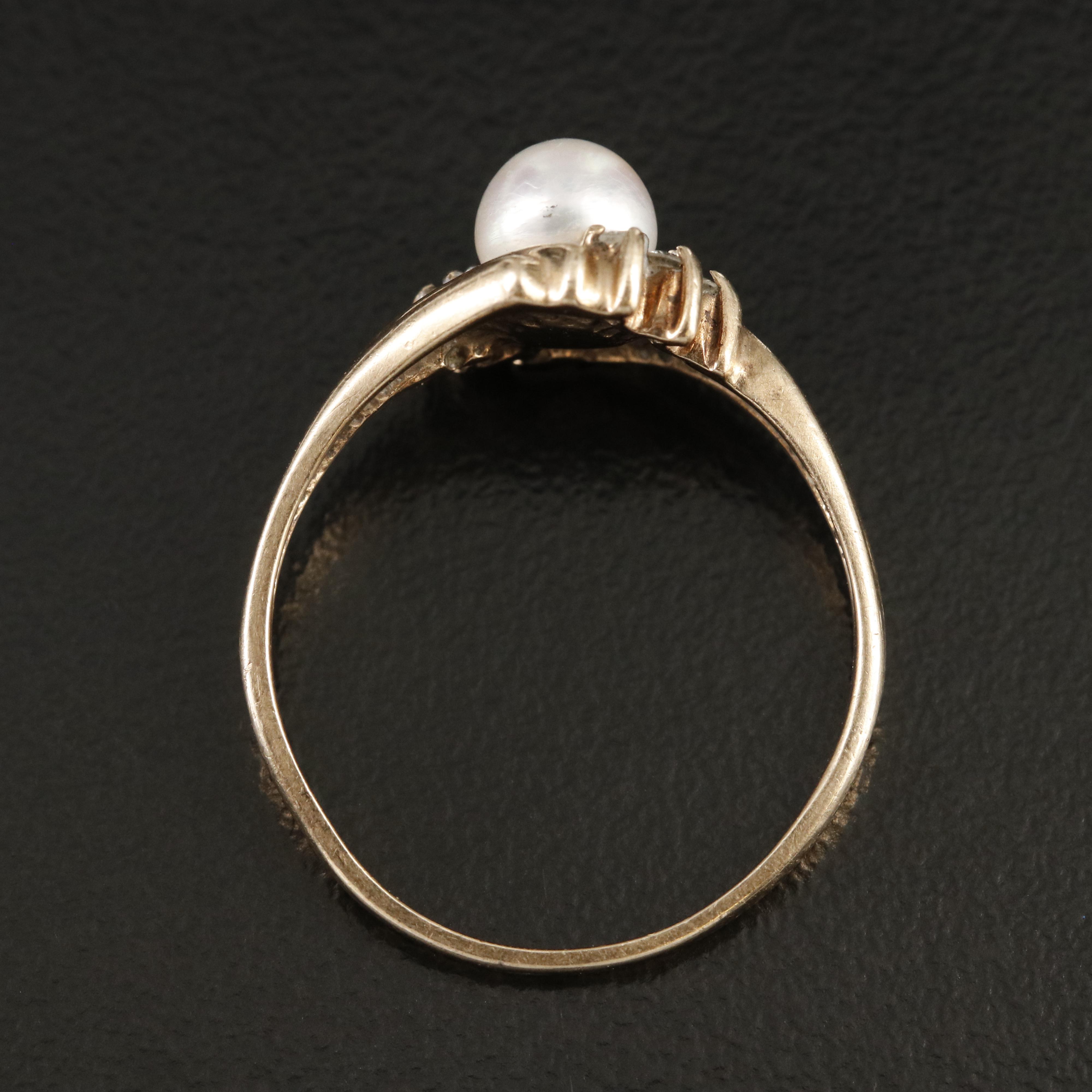 10K Pearl and Diamond Ring