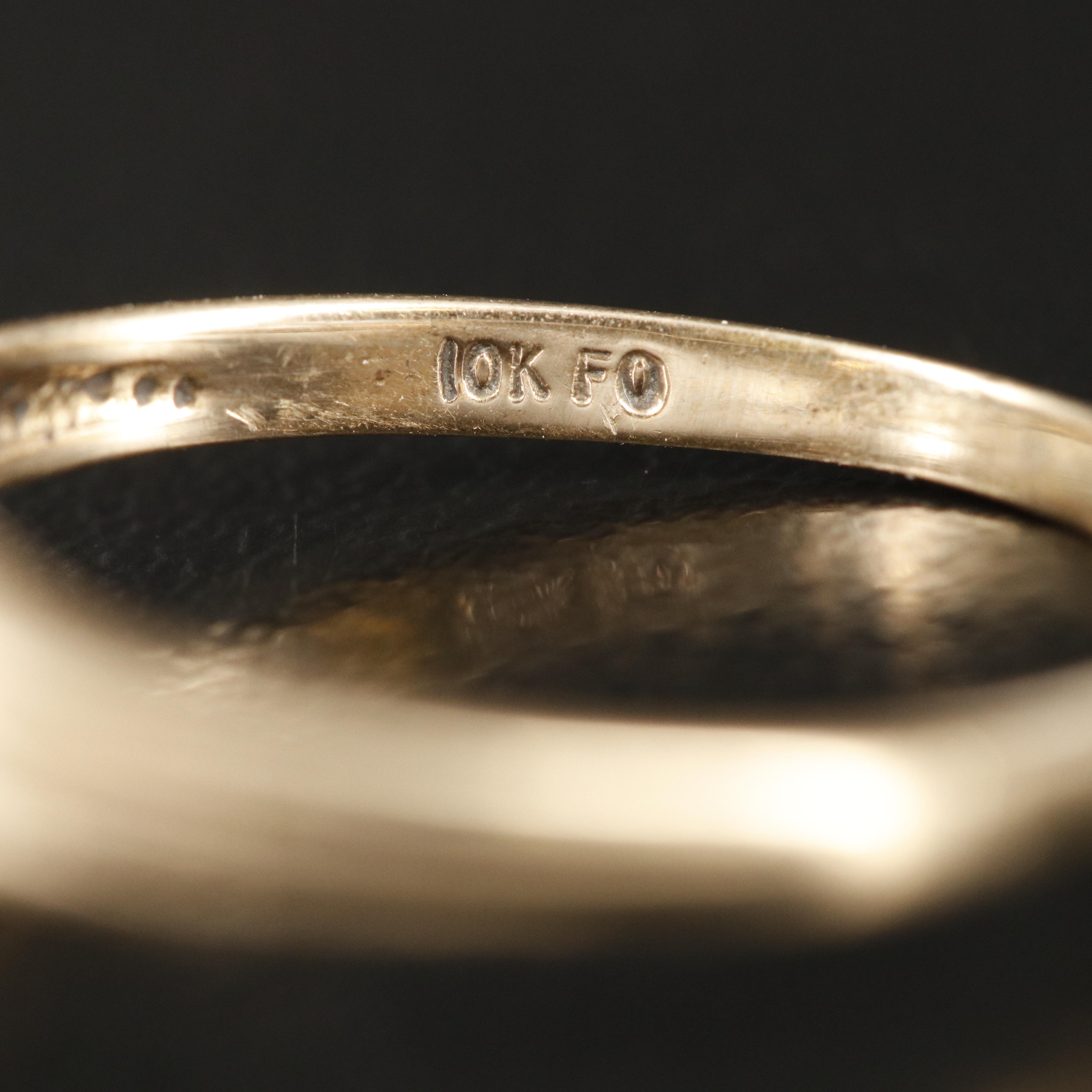 10K Pearl and Diamond Ring