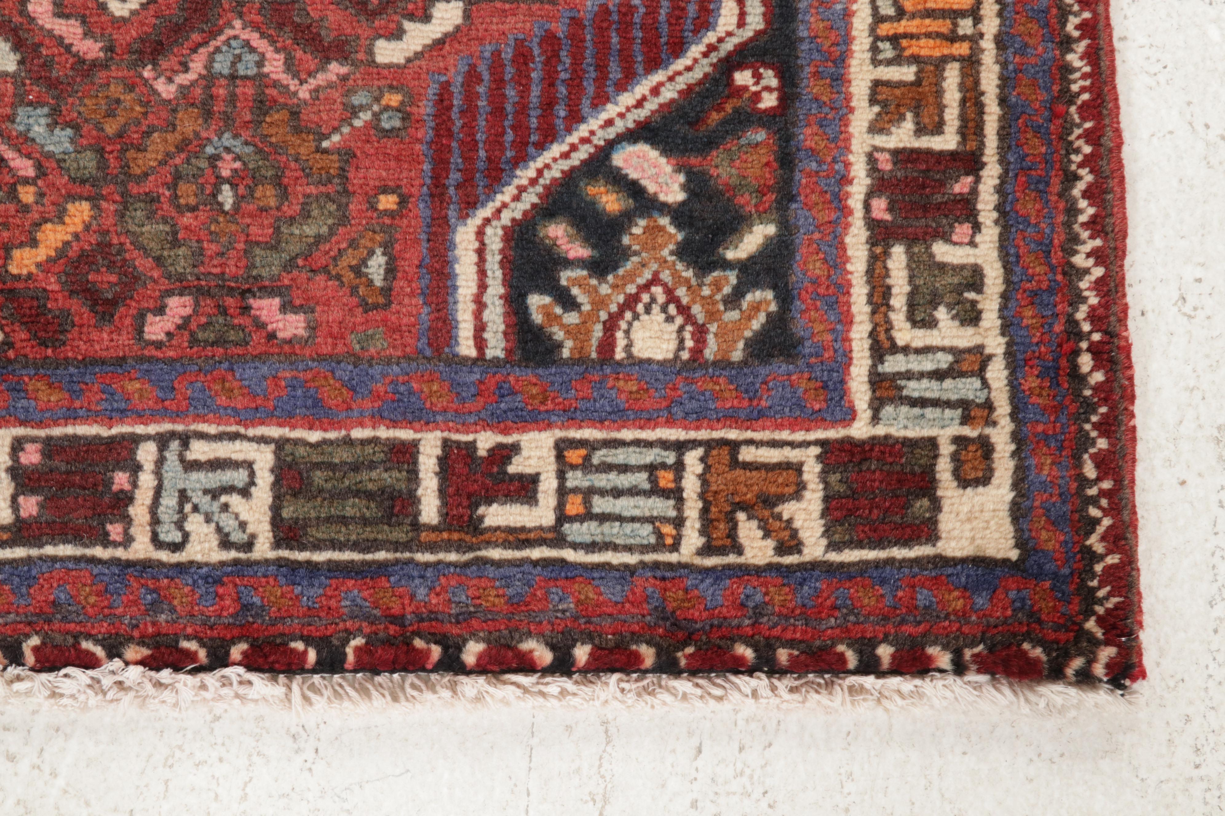 3'6 x 4'10 Hand-Knotted Persian Zanjan Rug, 1970s