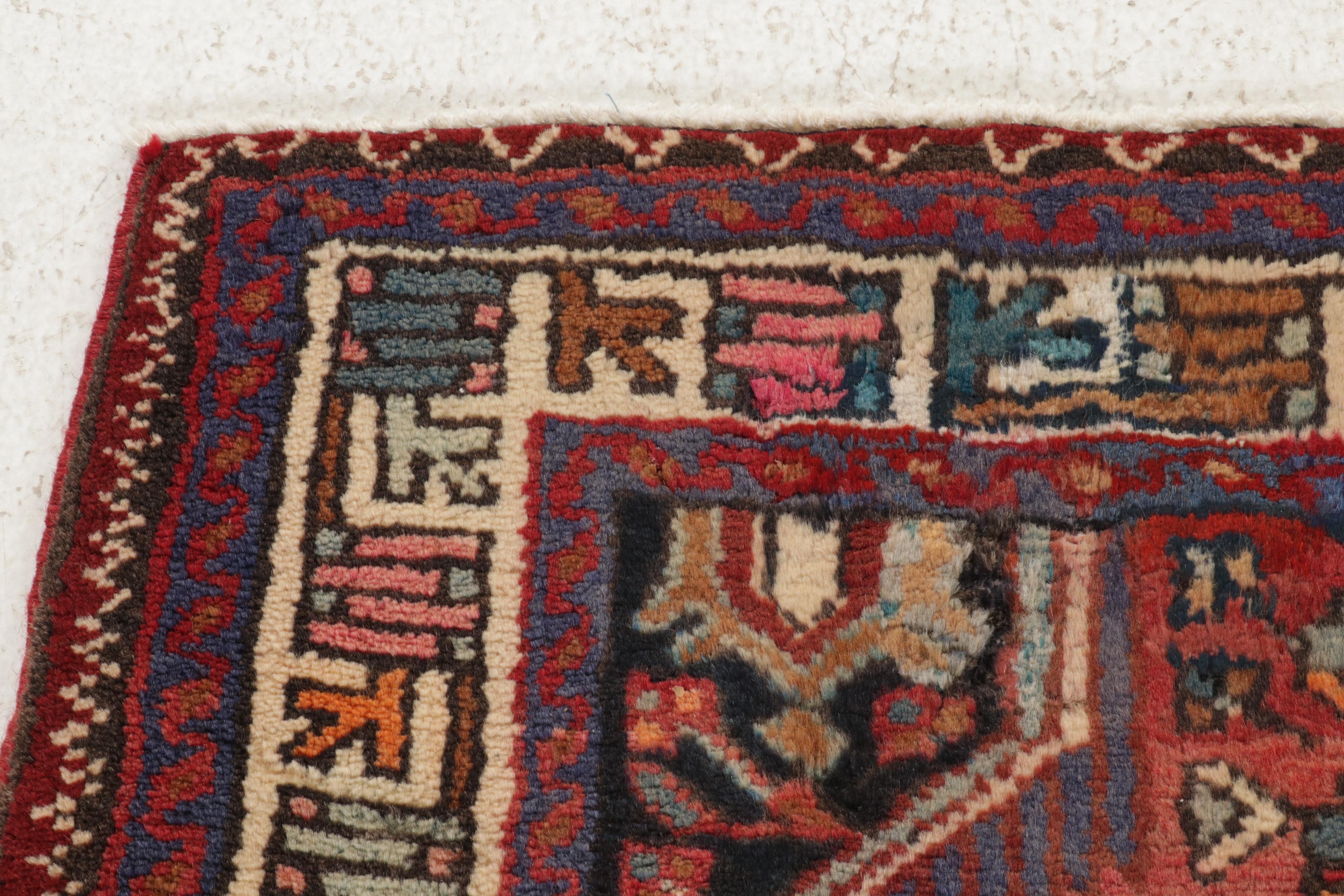 3'6 x 4'10 Hand-Knotted Persian Zanjan Rug, 1970s