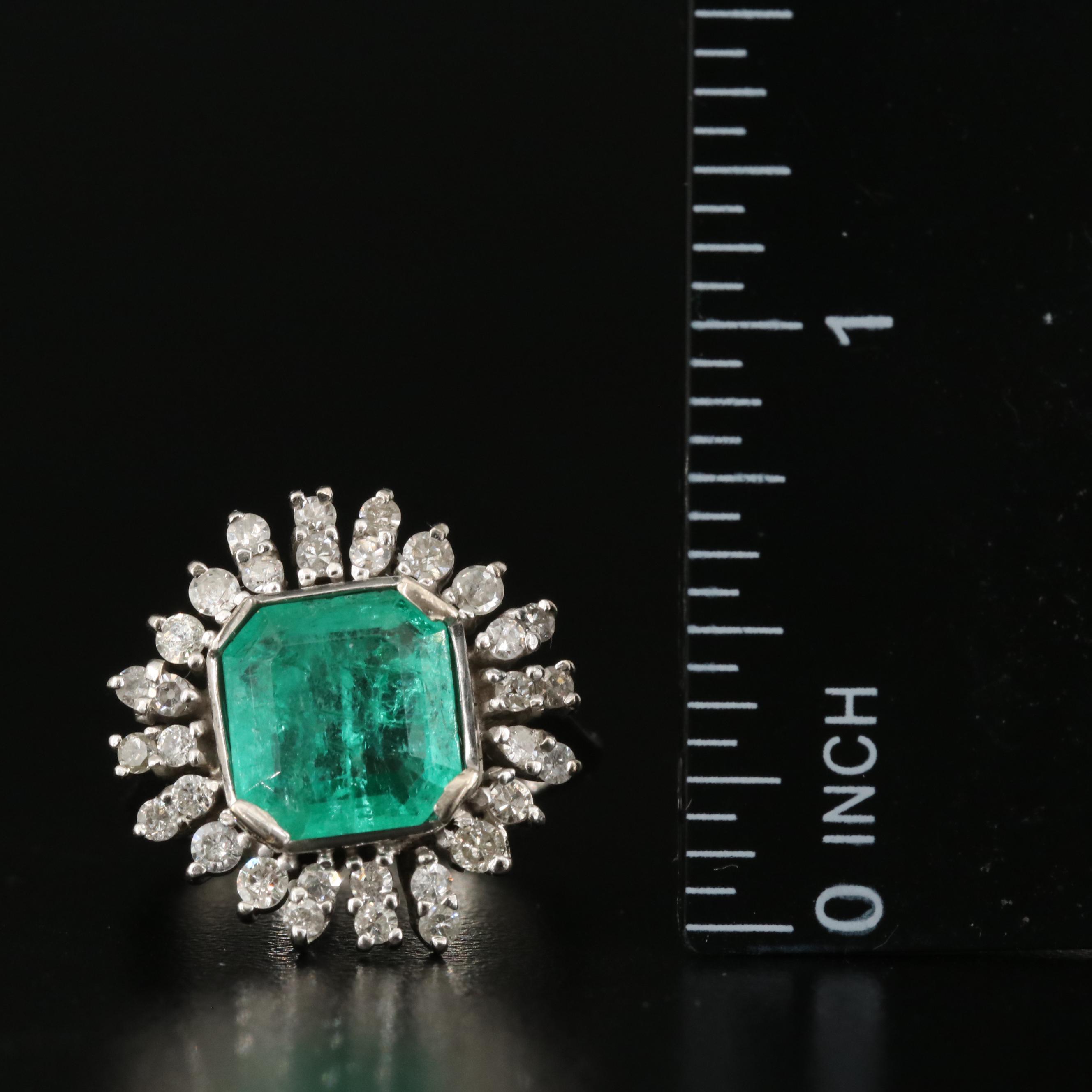 14K 2.76 CT Emerald and 1.00 CTW Diamond Ring