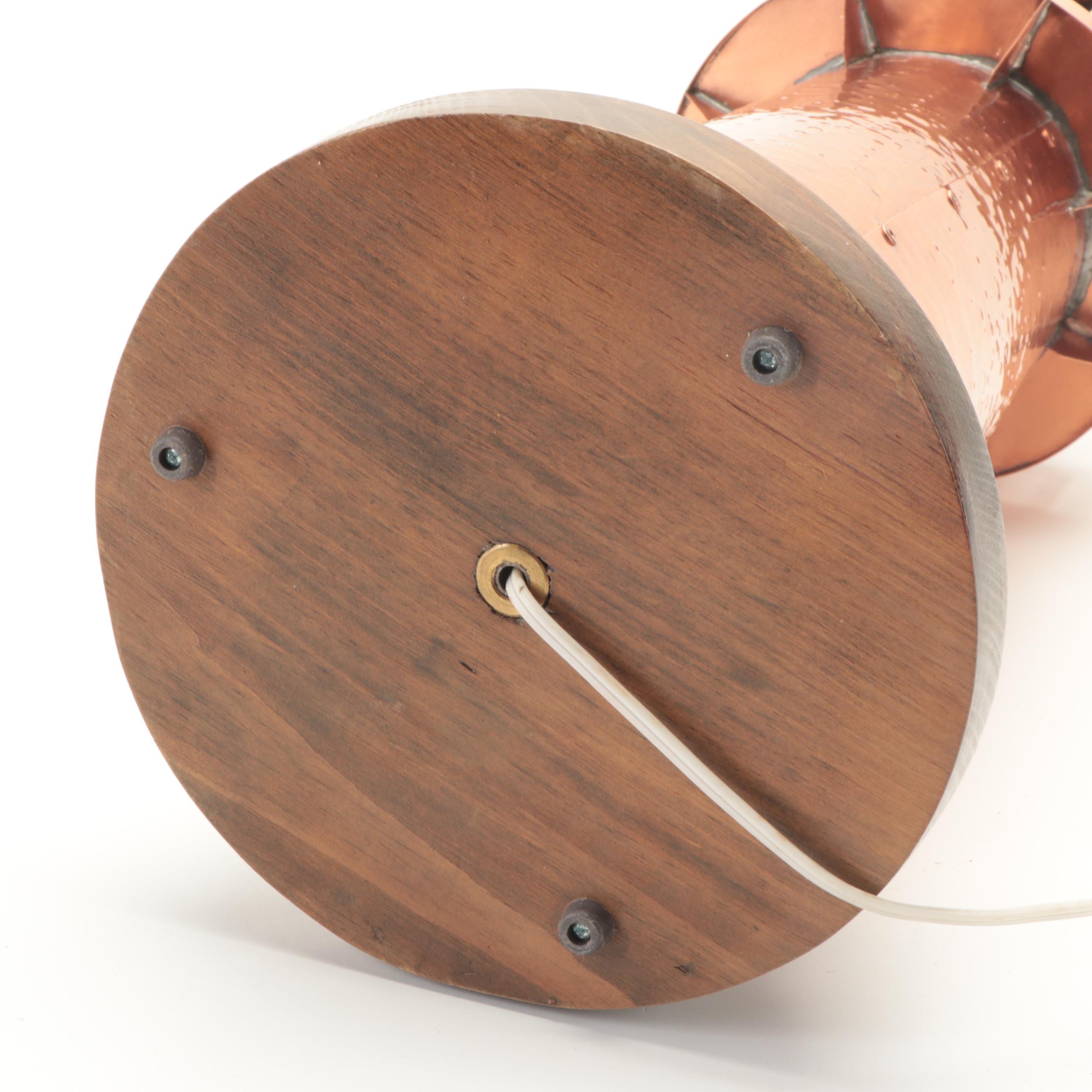 Artisan Made Copper Lighthouse Table Lamp, Mid to Late 20th Century