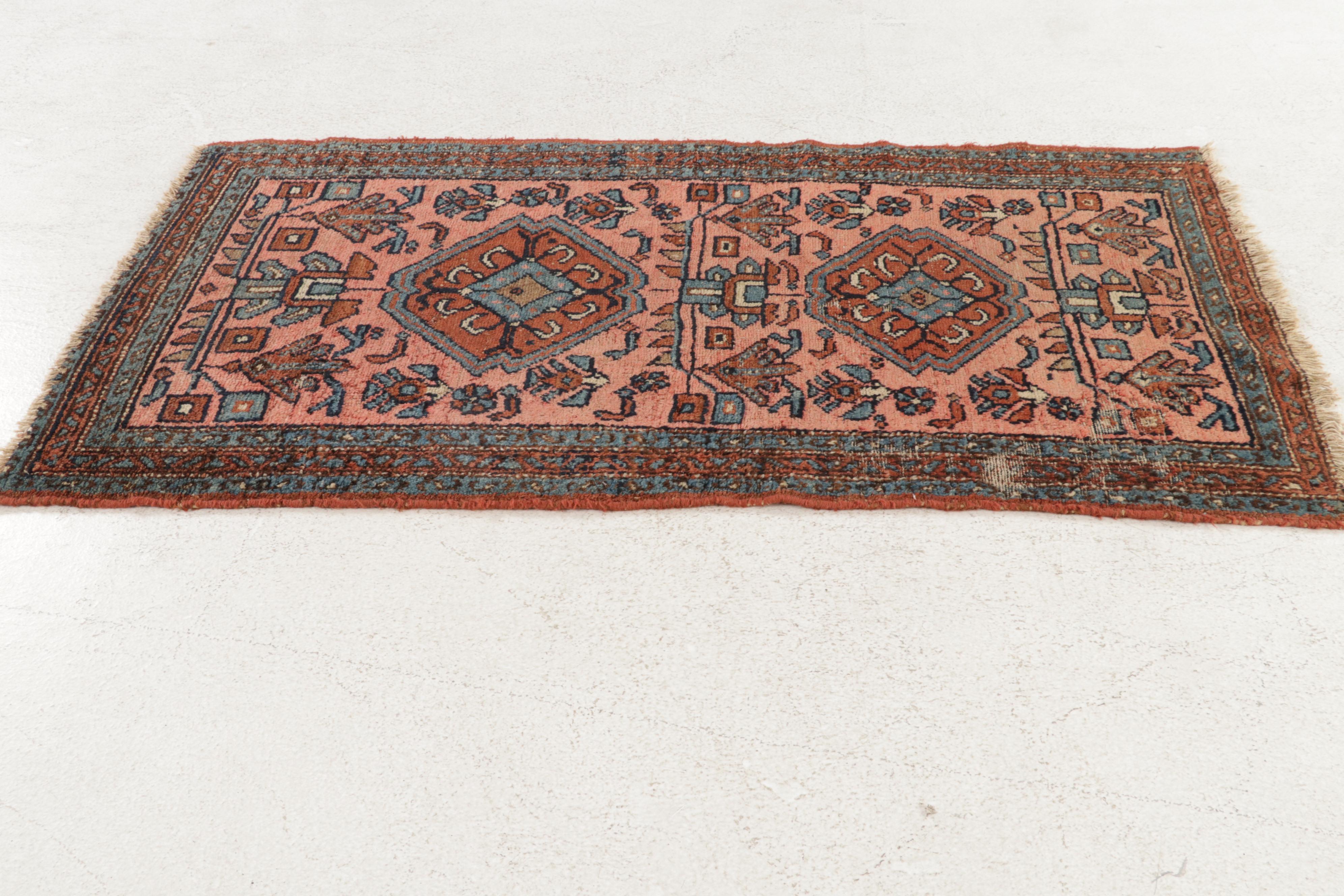 3'2 x 5'9 Hand-Knotted Persian Zanjan Rug, 1920s