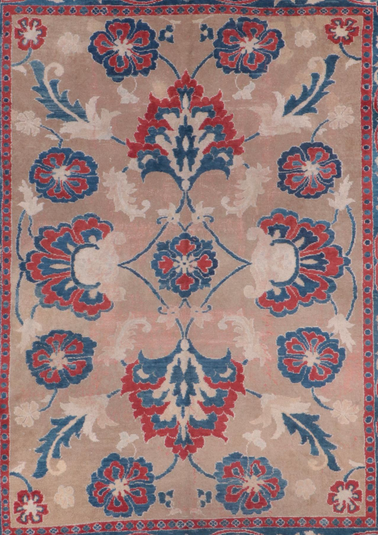 7'3 x 9'11 Hand-Knotted Indo-Turkish Oushak Area Rug