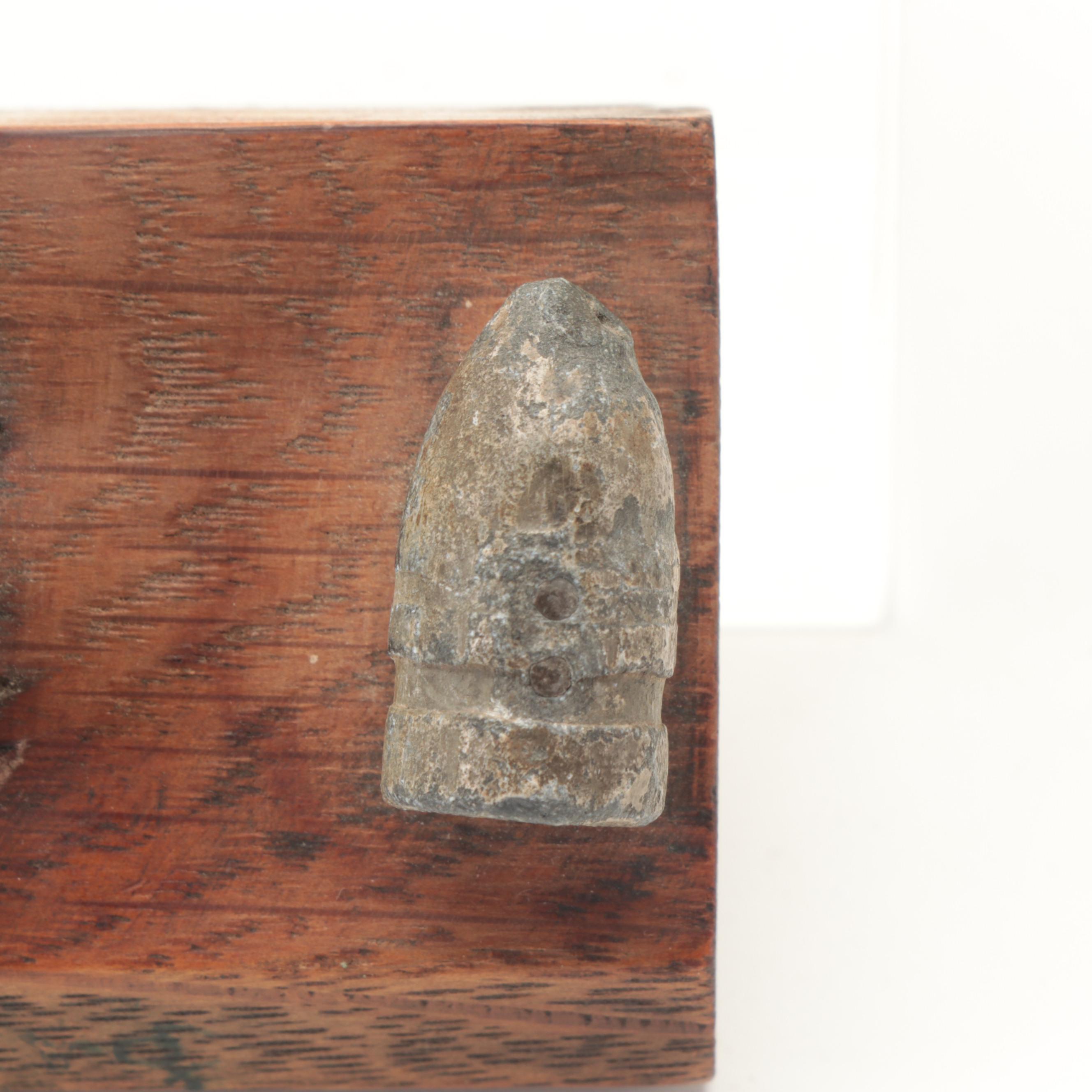 Civil War Era Bullet and Relic Display