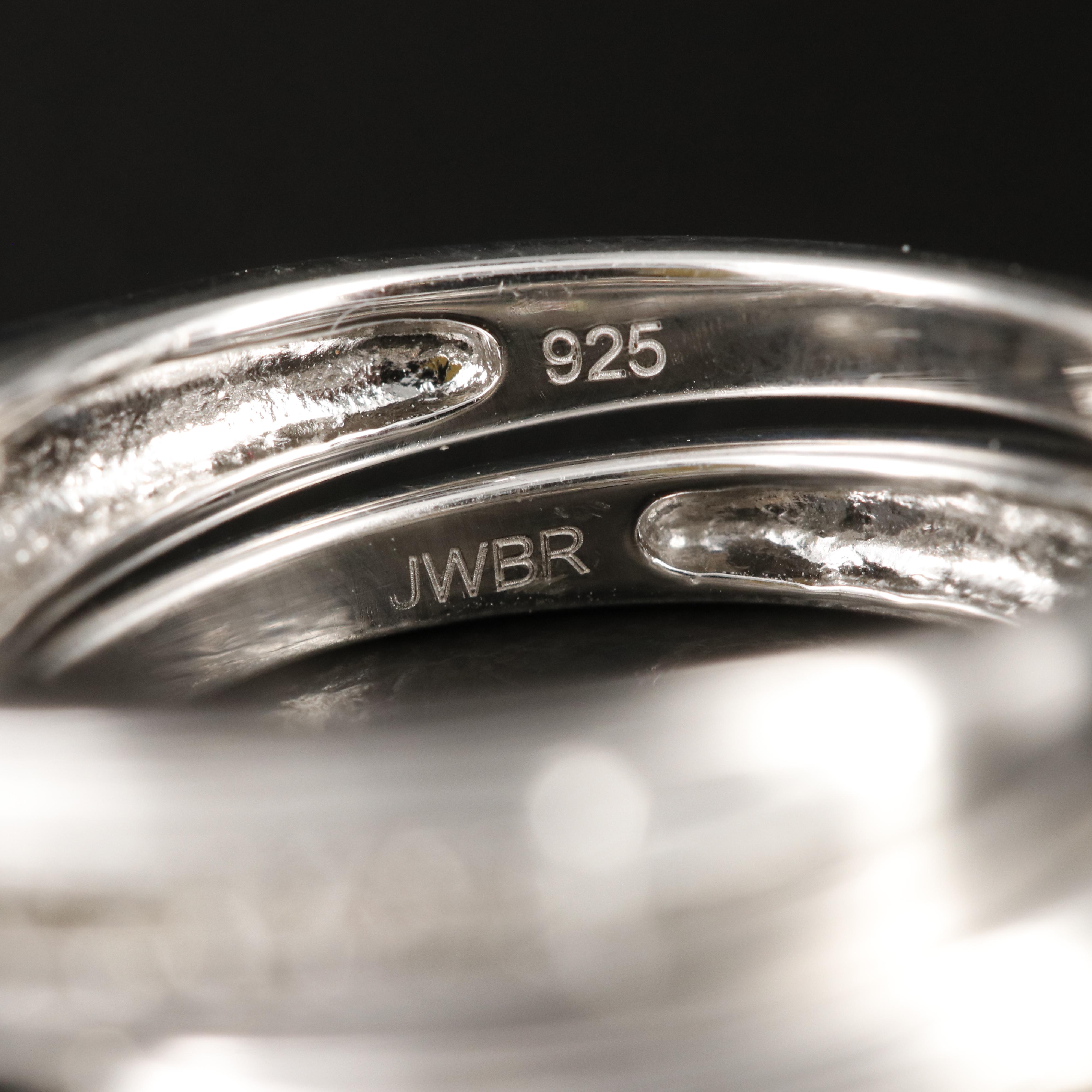 Sterling Diamond Ring and Band Set