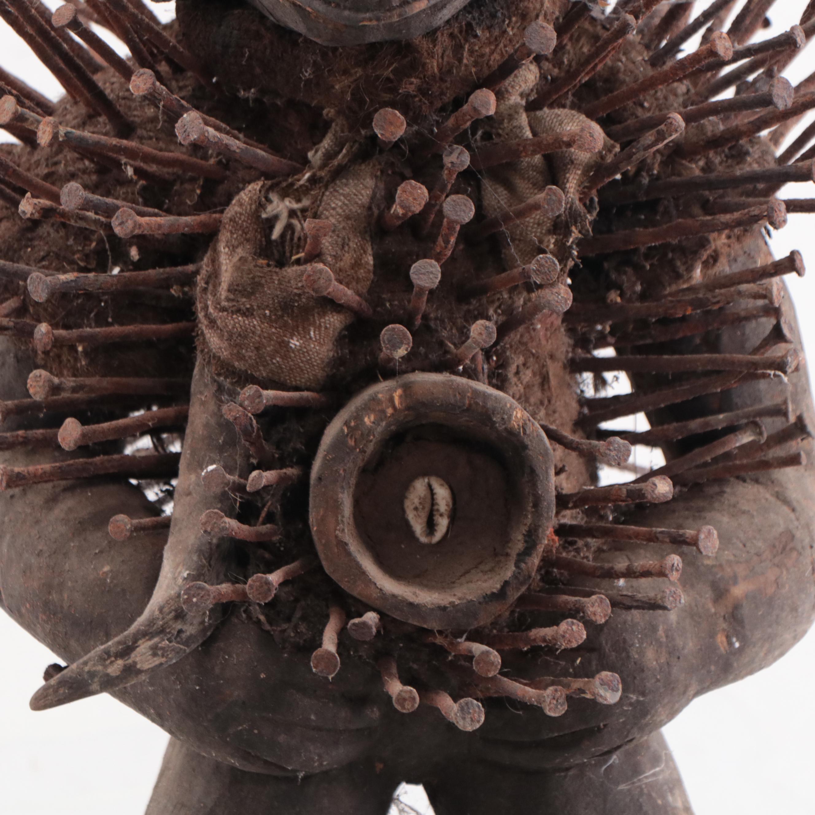 Kongo-Yombe Inspired "Nkisi Nkondi" Power Figure, Central Africa