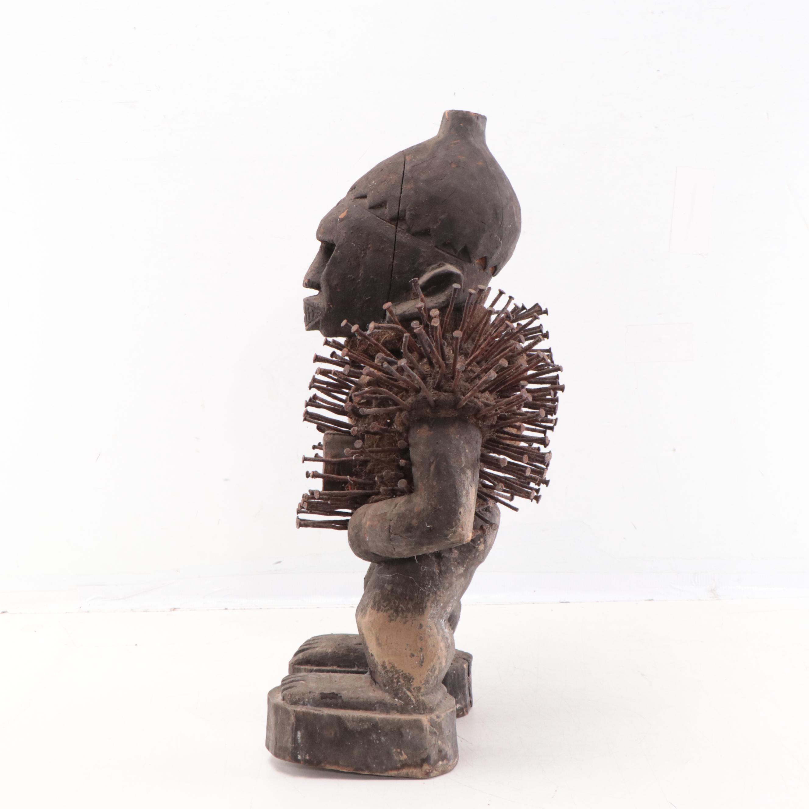 Kongo-Yombe Inspired "Nkisi Nkondi" Power Figure, Central Africa