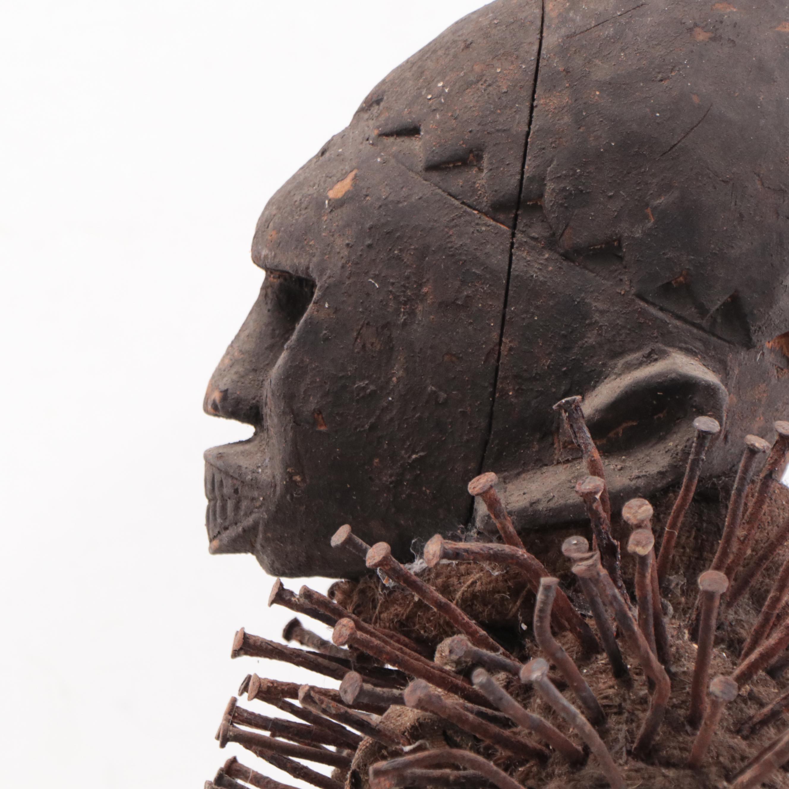 Kongo-Yombe Inspired "Nkisi Nkondi" Power Figure, Central Africa