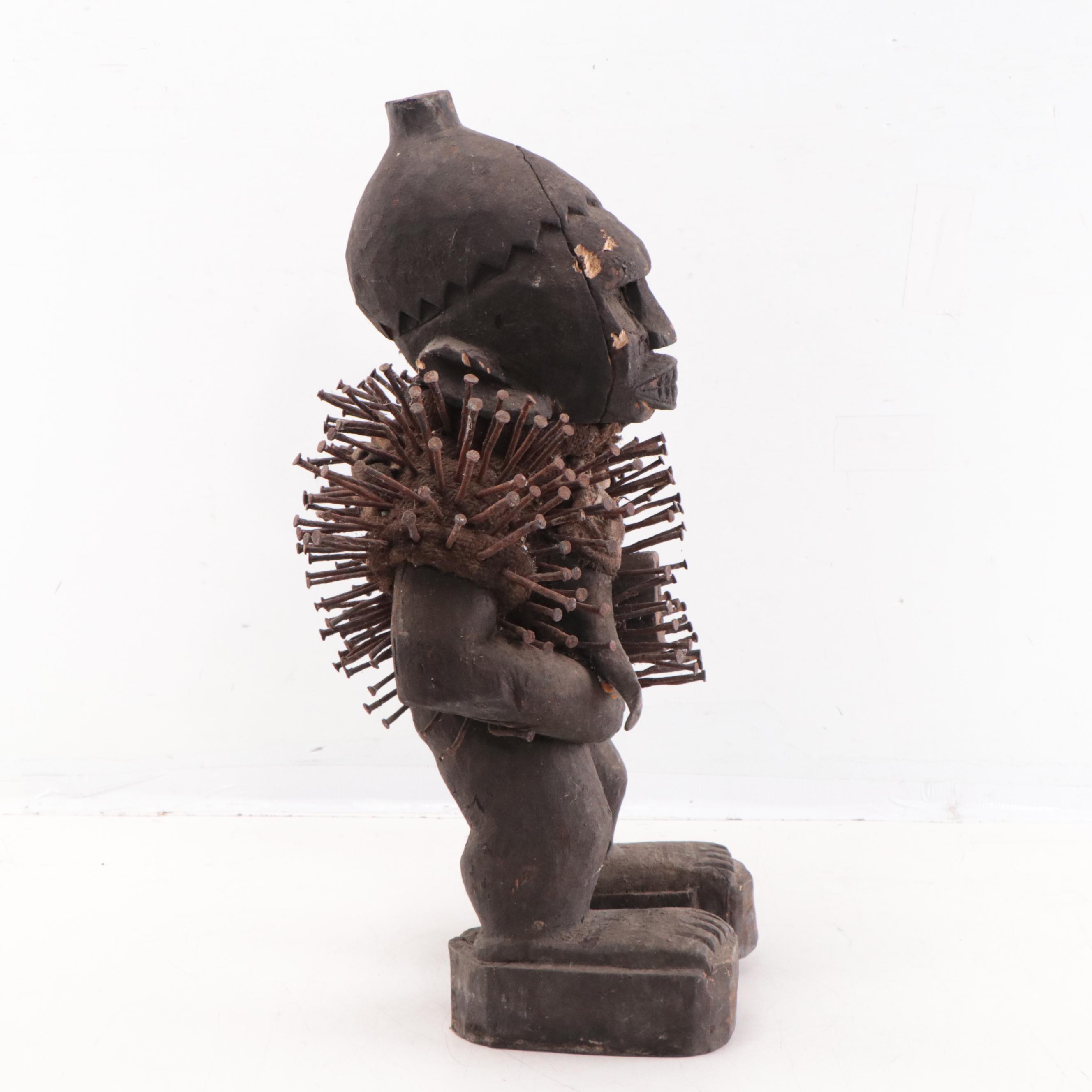 Kongo-Yombe Inspired "Nkisi Nkondi" Power Figure, Central Africa