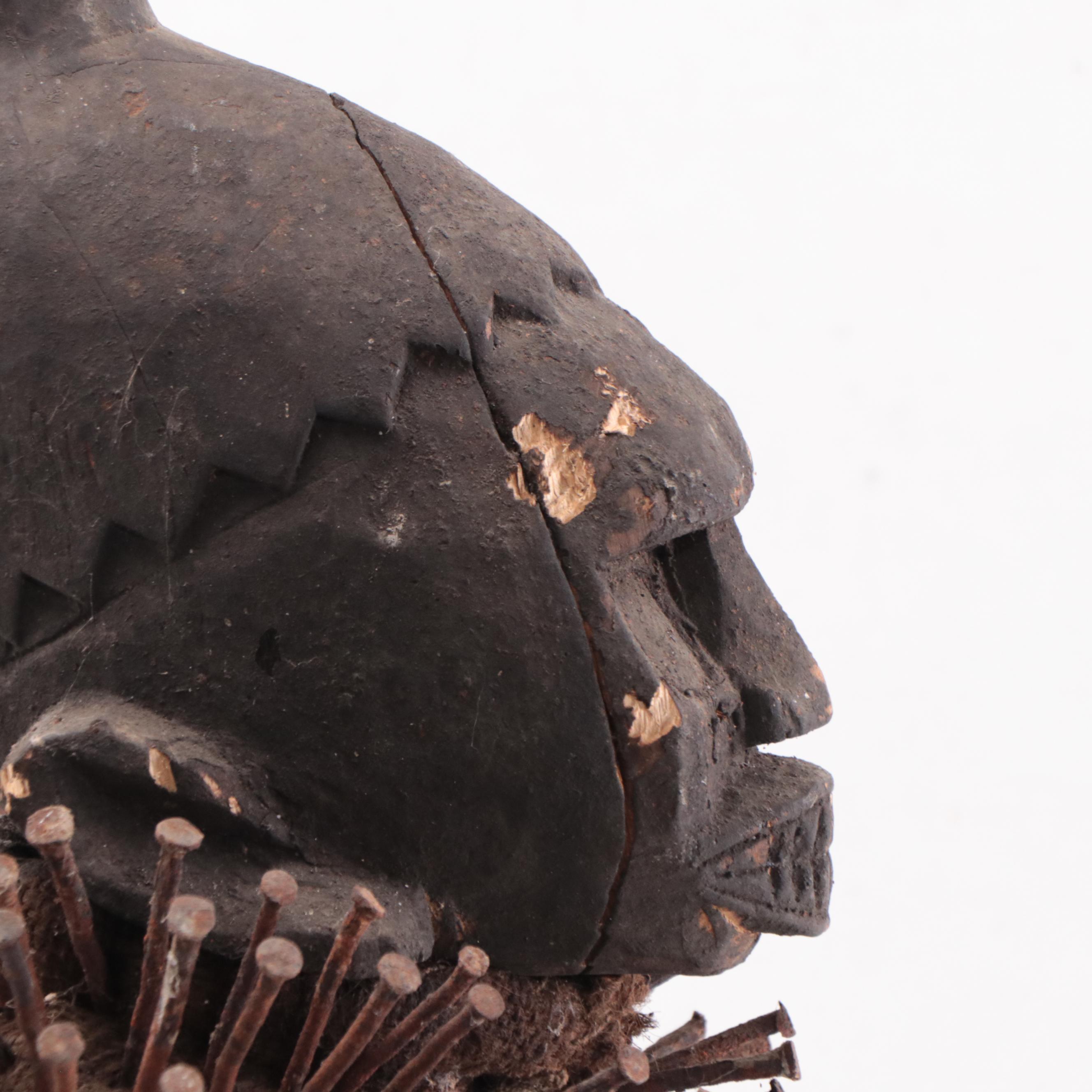 Kongo-Yombe Inspired "Nkisi Nkondi" Power Figure, Central Africa