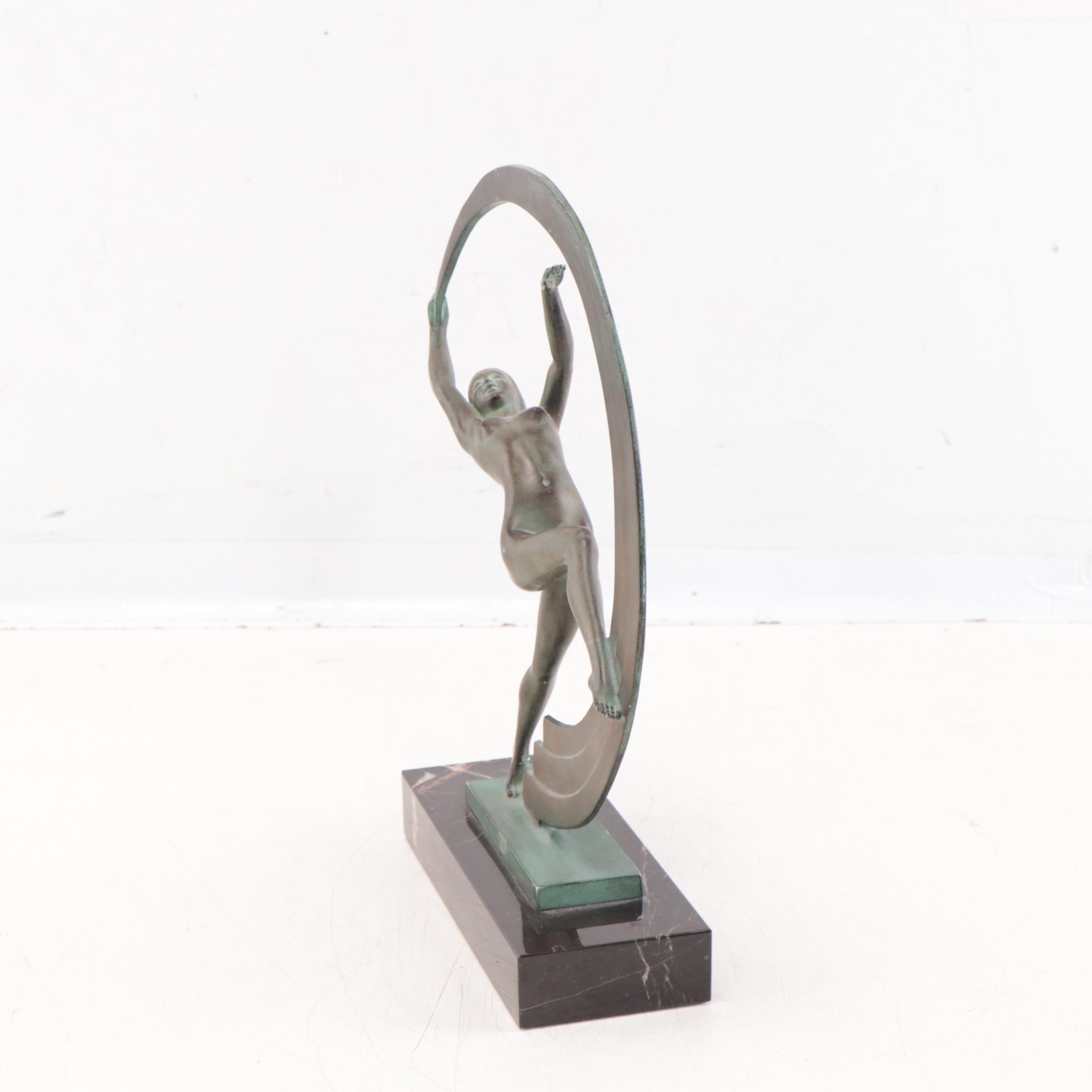 Art Deco Patinated Metal Sculpture "Bacchanale"