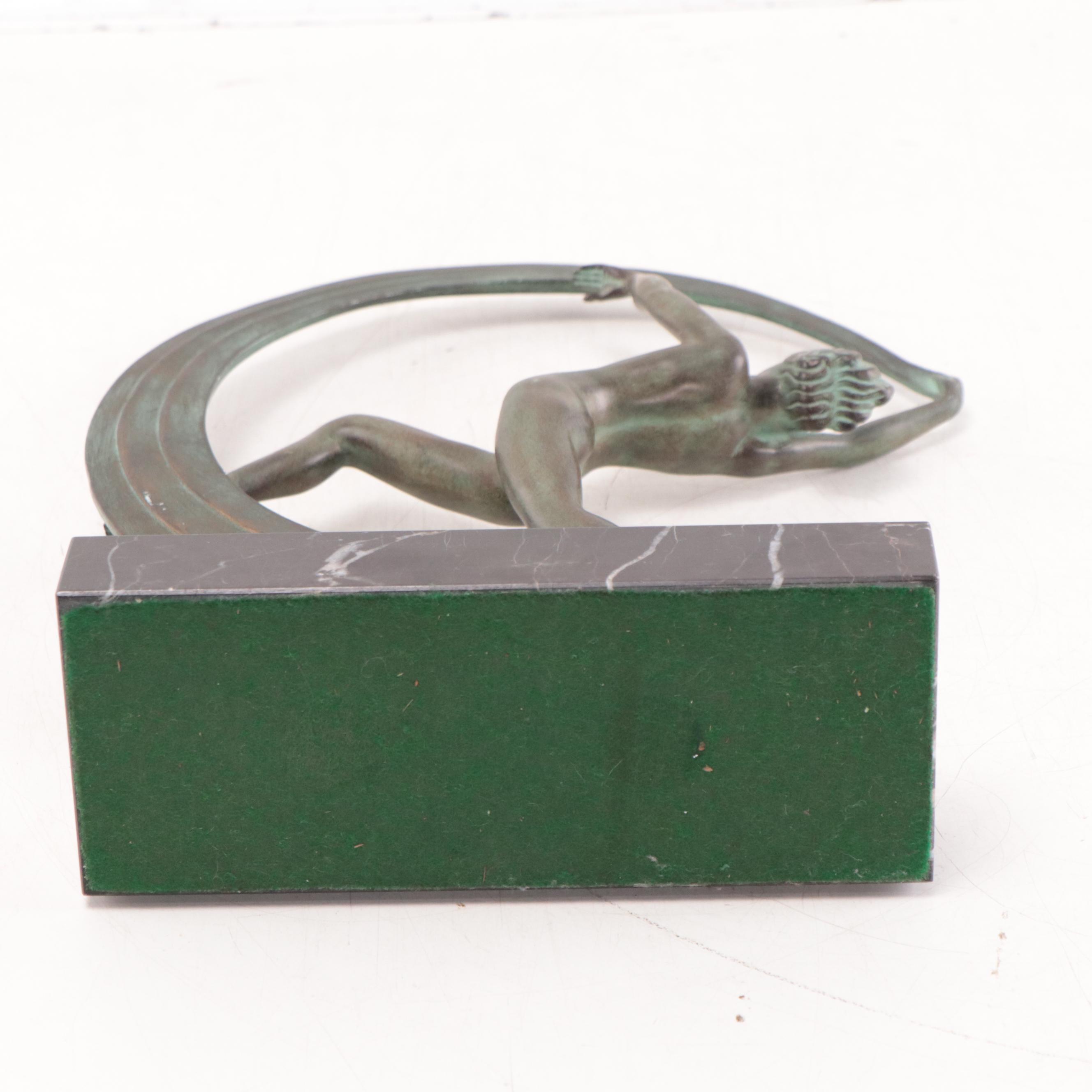 Art Deco Patinated Metal Sculpture "Bacchanale"