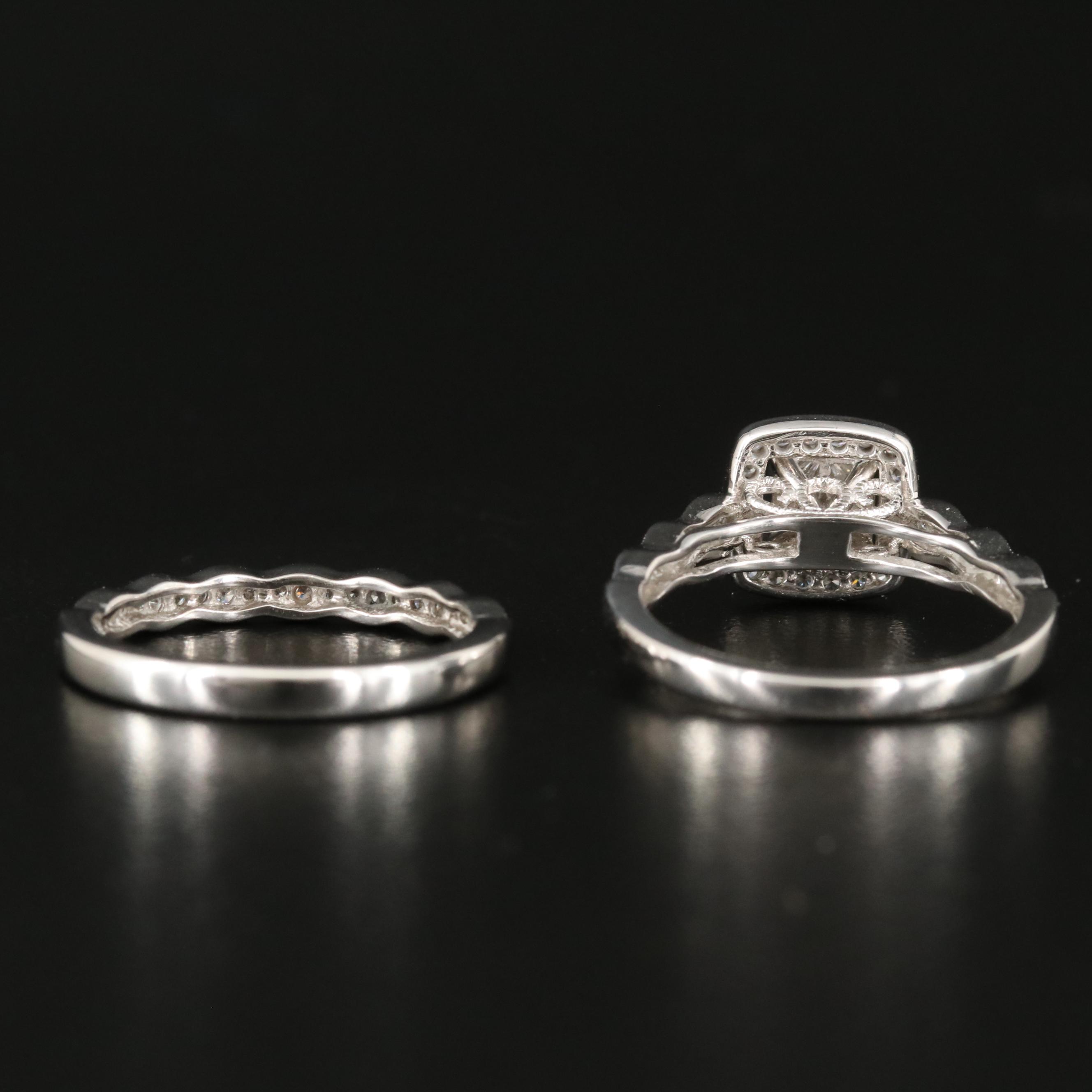 14K 0.88 CTW Diamond Ring and Band Set