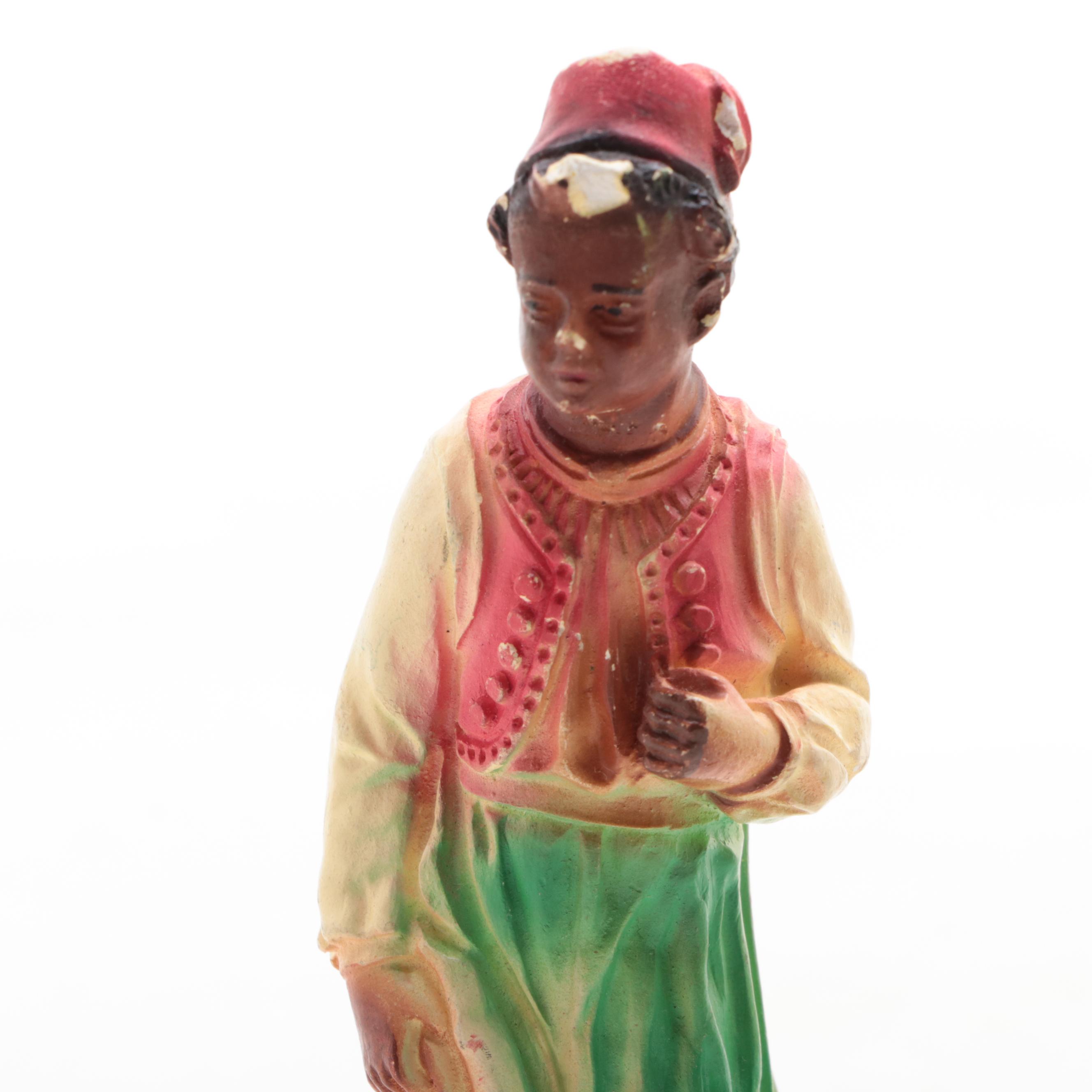 Painted Plaster, Plastic, Resin and Ceramic Nativity and Other Figurines