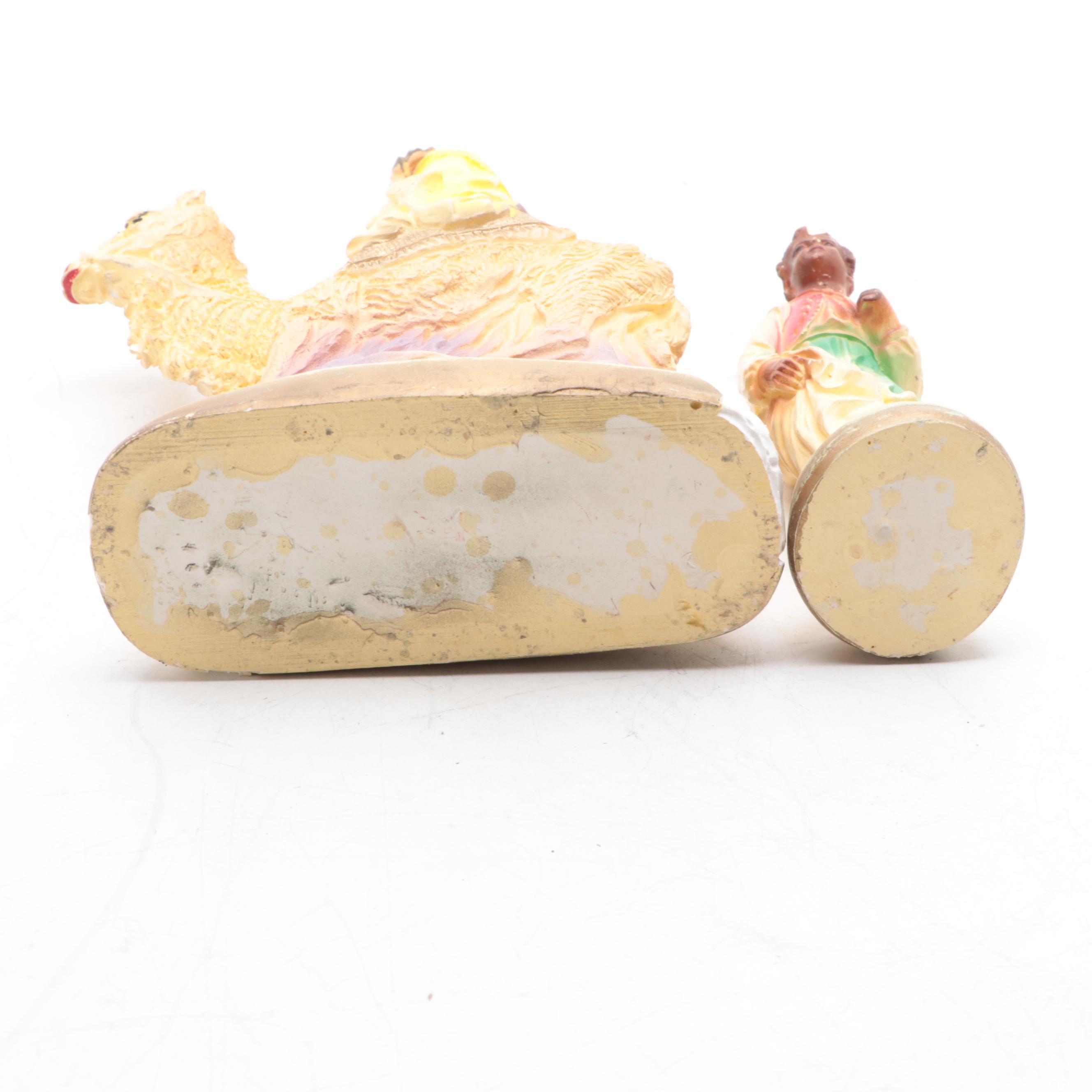 Painted Plaster, Plastic, Resin and Ceramic Nativity and Other Figurines