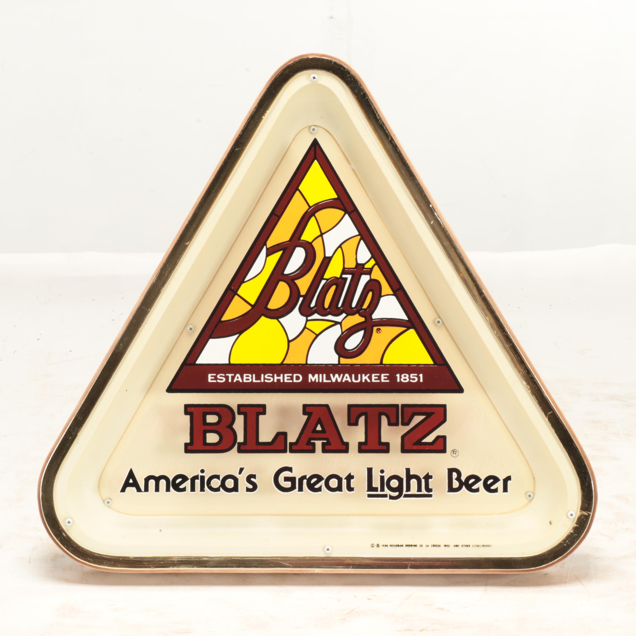 Blatz Illuminated Beer Advertising Signs, Late 20th Century