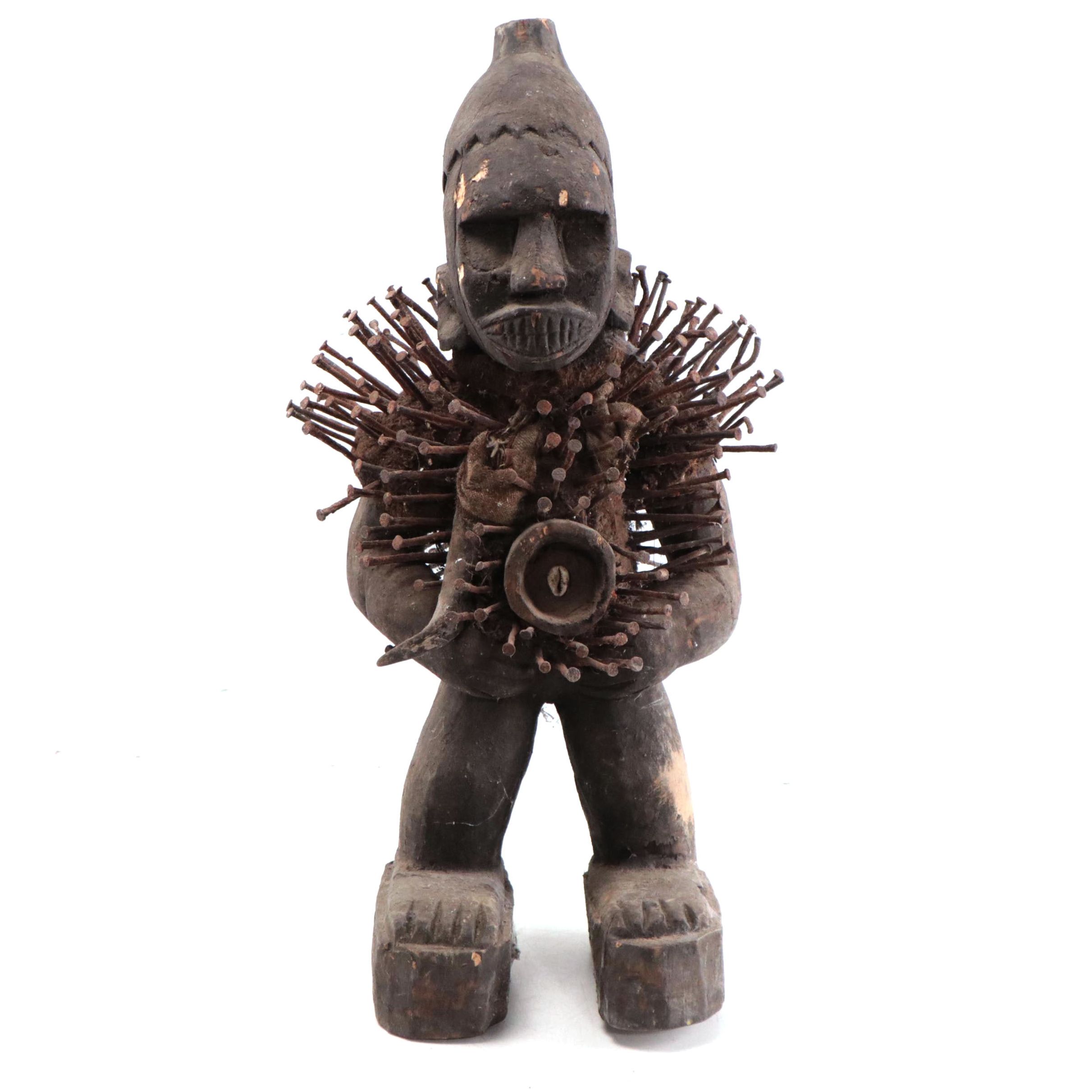 Kongo-Yombe Inspired "Nkisi Nkondi" Power Figure, Central Africa