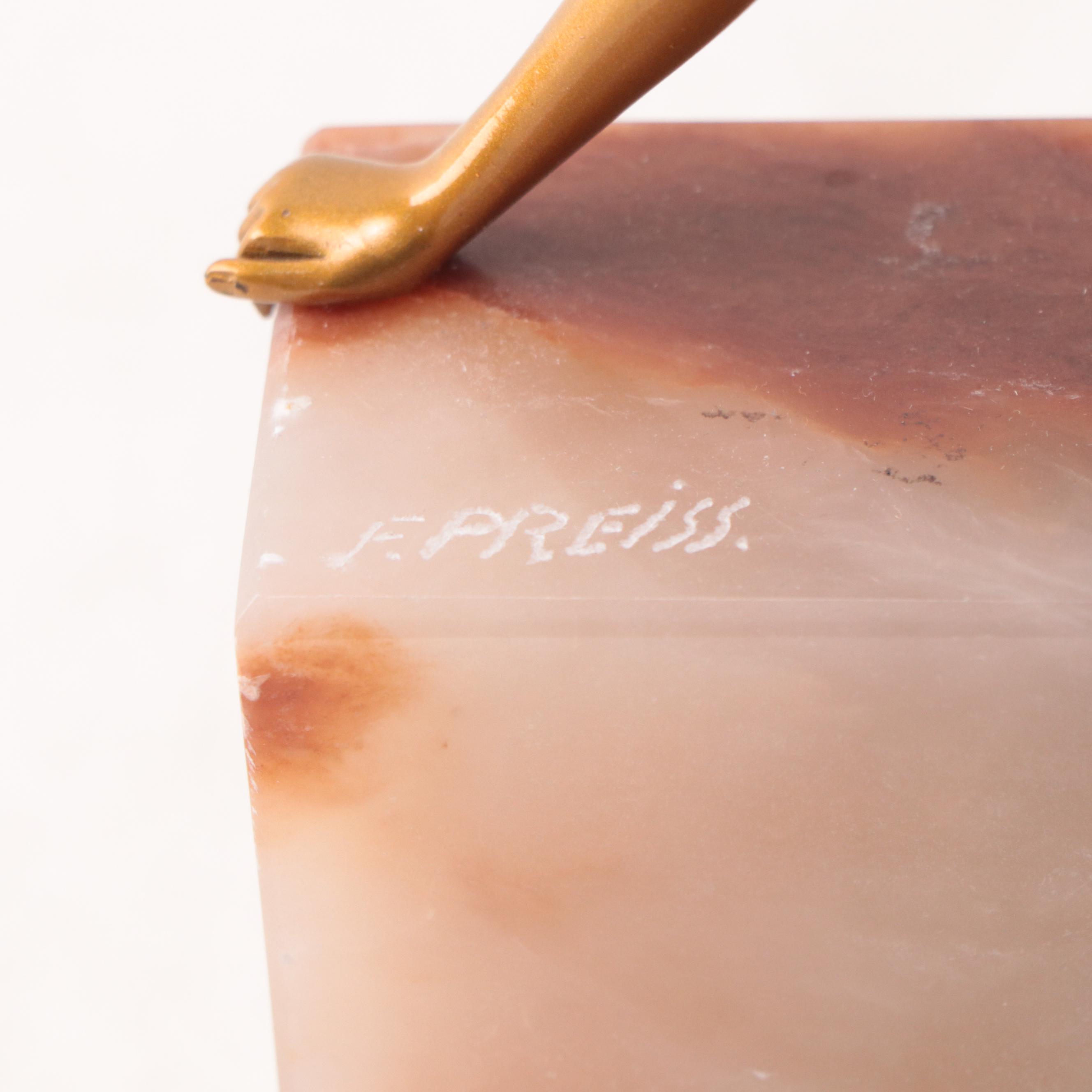 Figural Patinated Cast Bronze Sculpture After Ferdinand Preiss