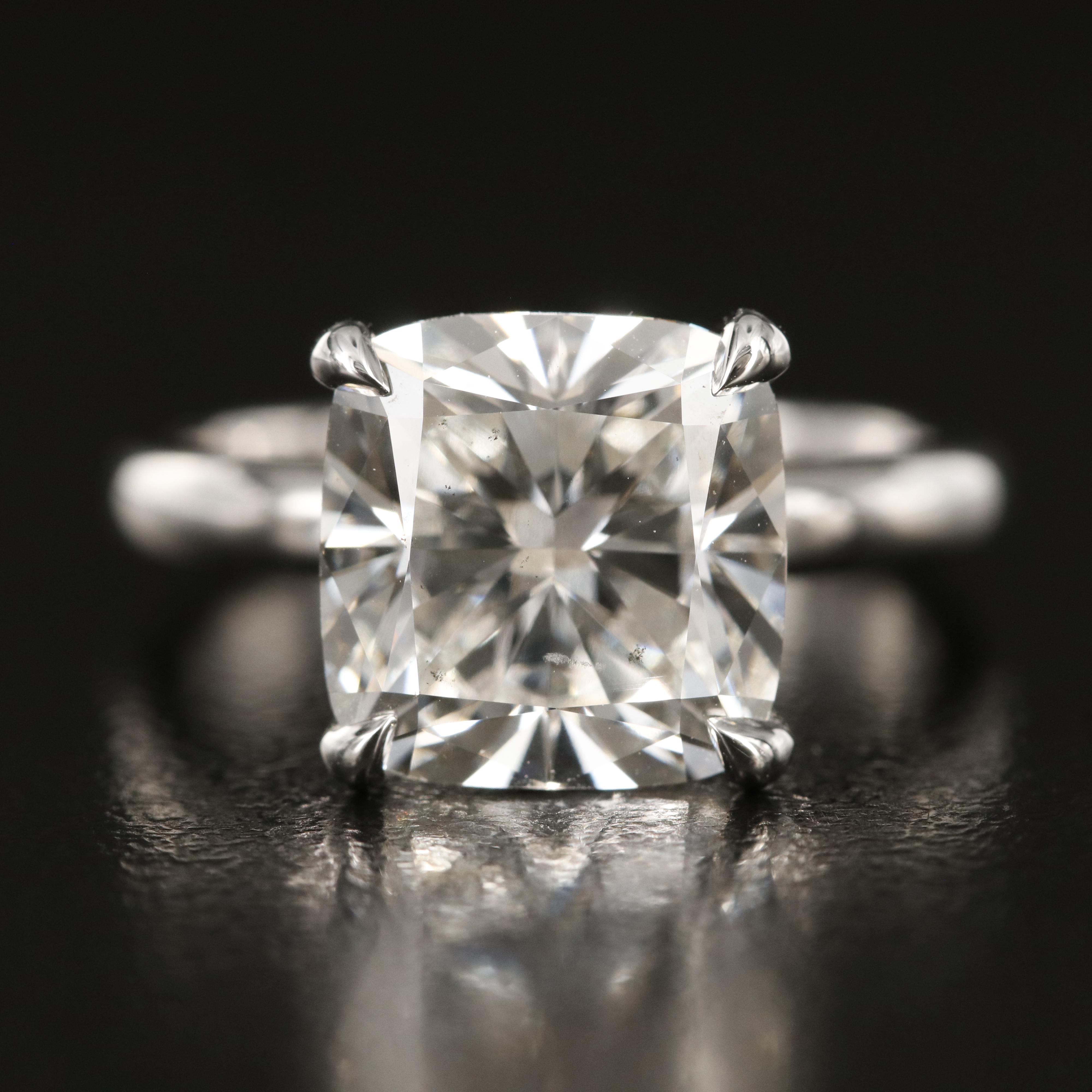 Platinum 5.35 CT Lab Grown Diamond Solitaire Ring with IGI Digital Online Report