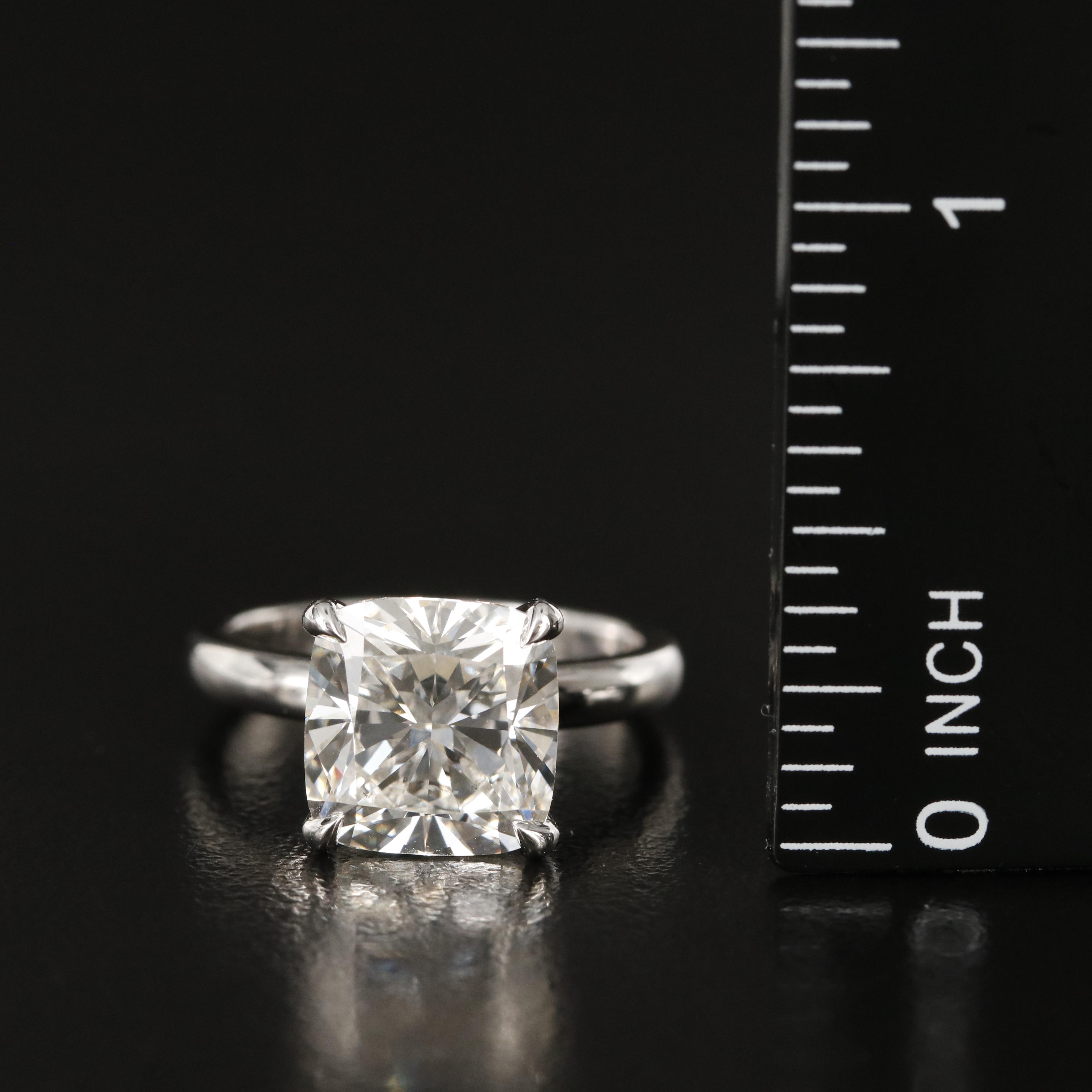 Platinum 5.35 CT Lab Grown Diamond Solitaire Ring with IGI Digital Online Report