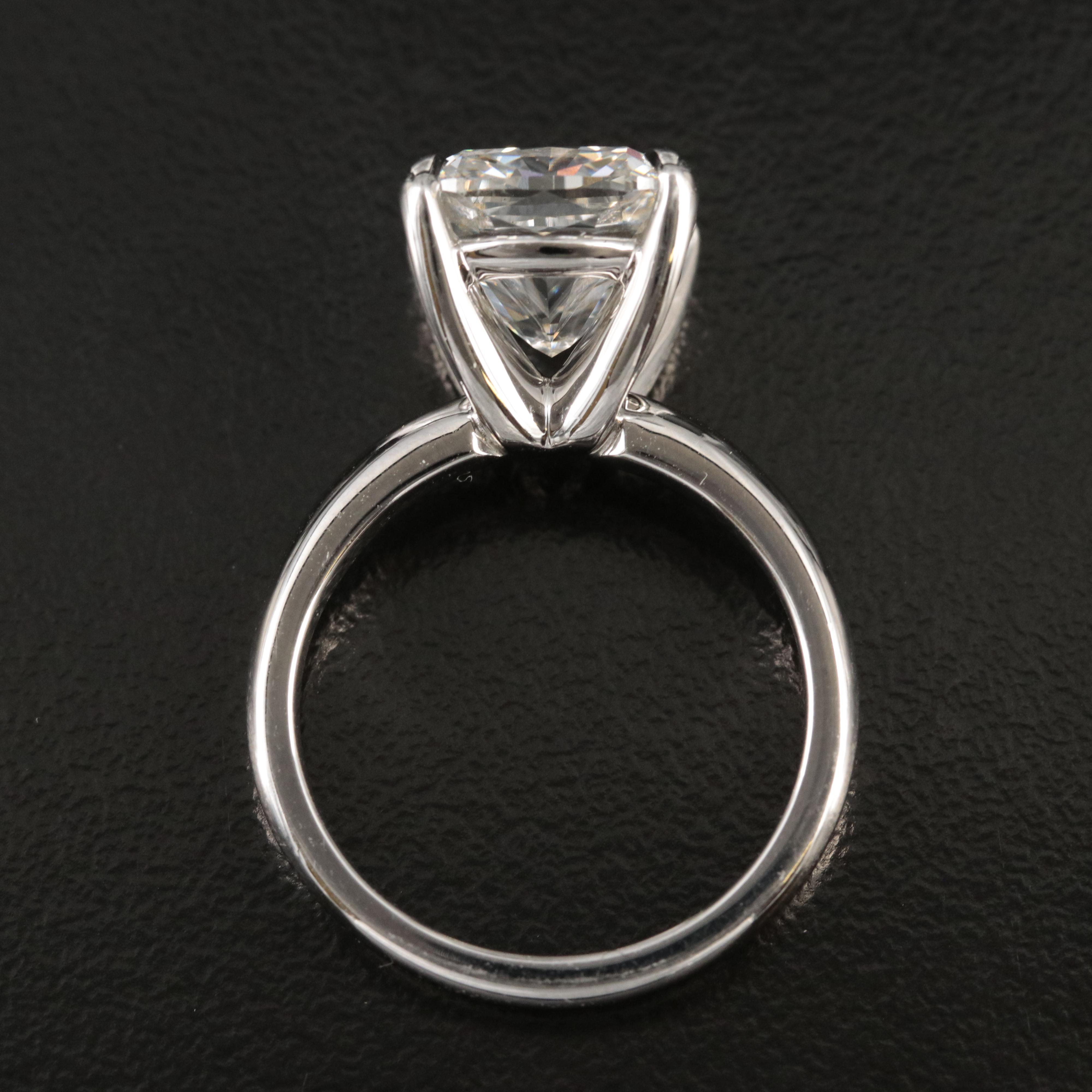Platinum 5.35 CT Lab Grown Diamond Solitaire Ring with IGI Digital Online Report