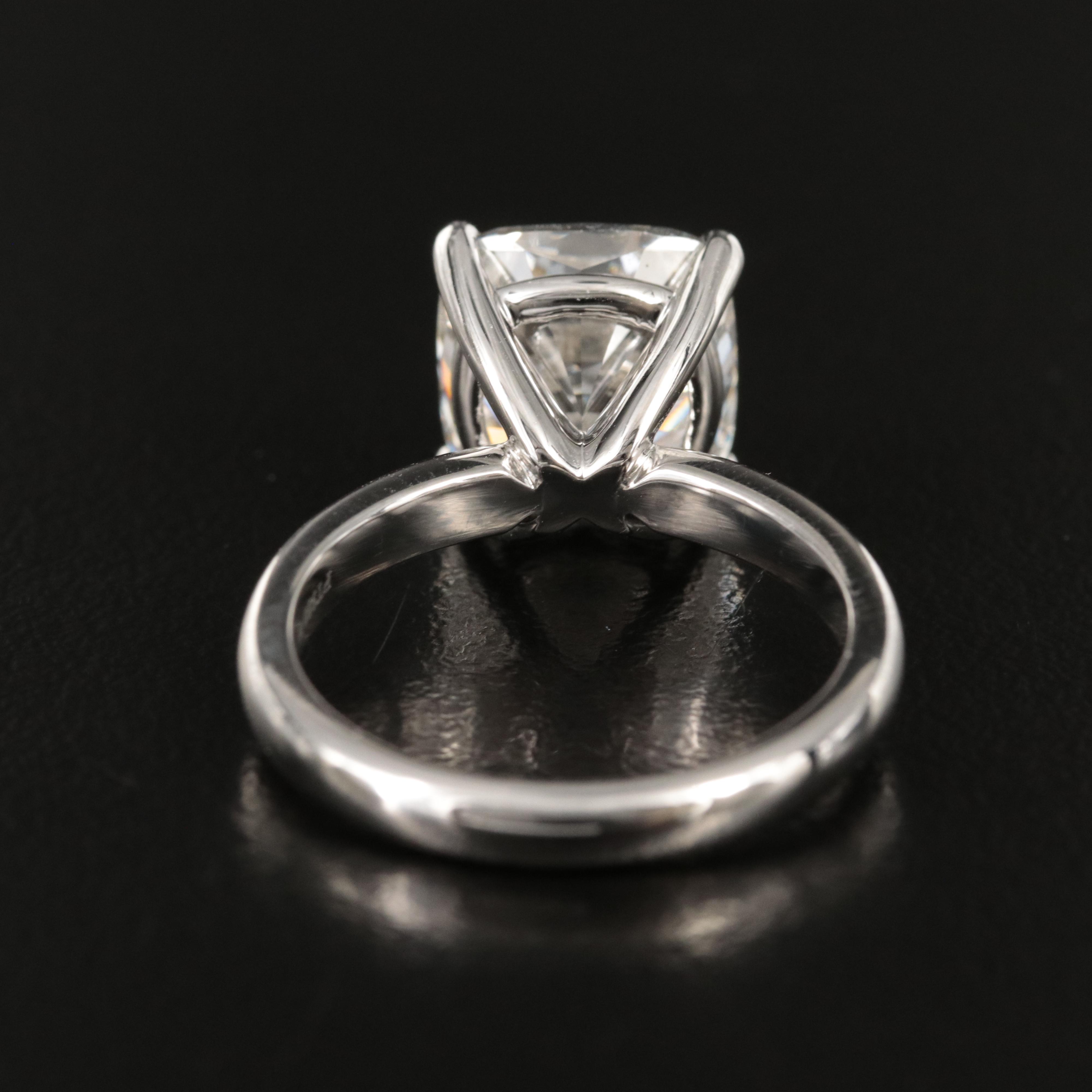 Platinum 5.35 CT Lab Grown Diamond Solitaire Ring with IGI Digital Online Report