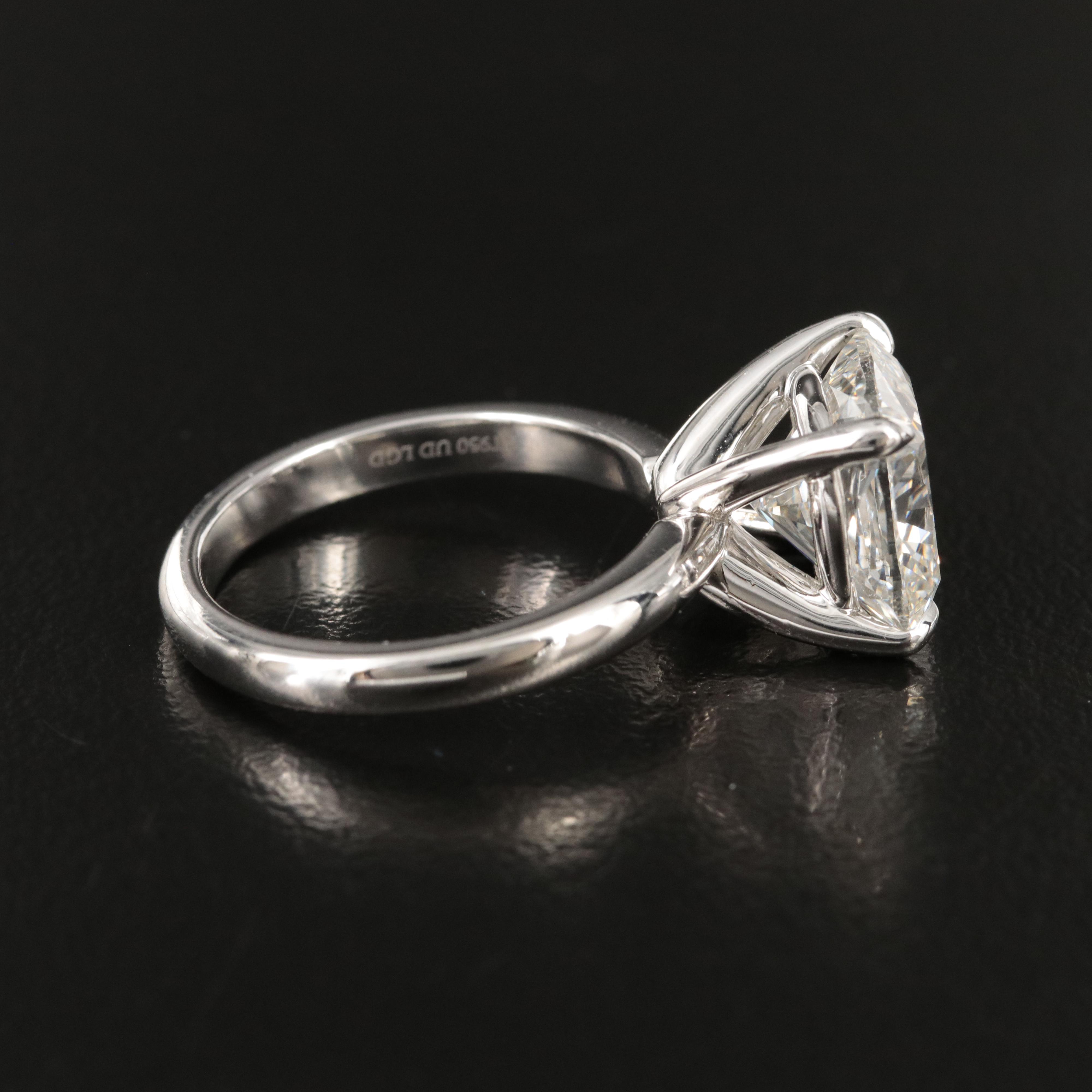 Platinum 5.35 CT Lab Grown Diamond Solitaire Ring with IGI Digital Online Report