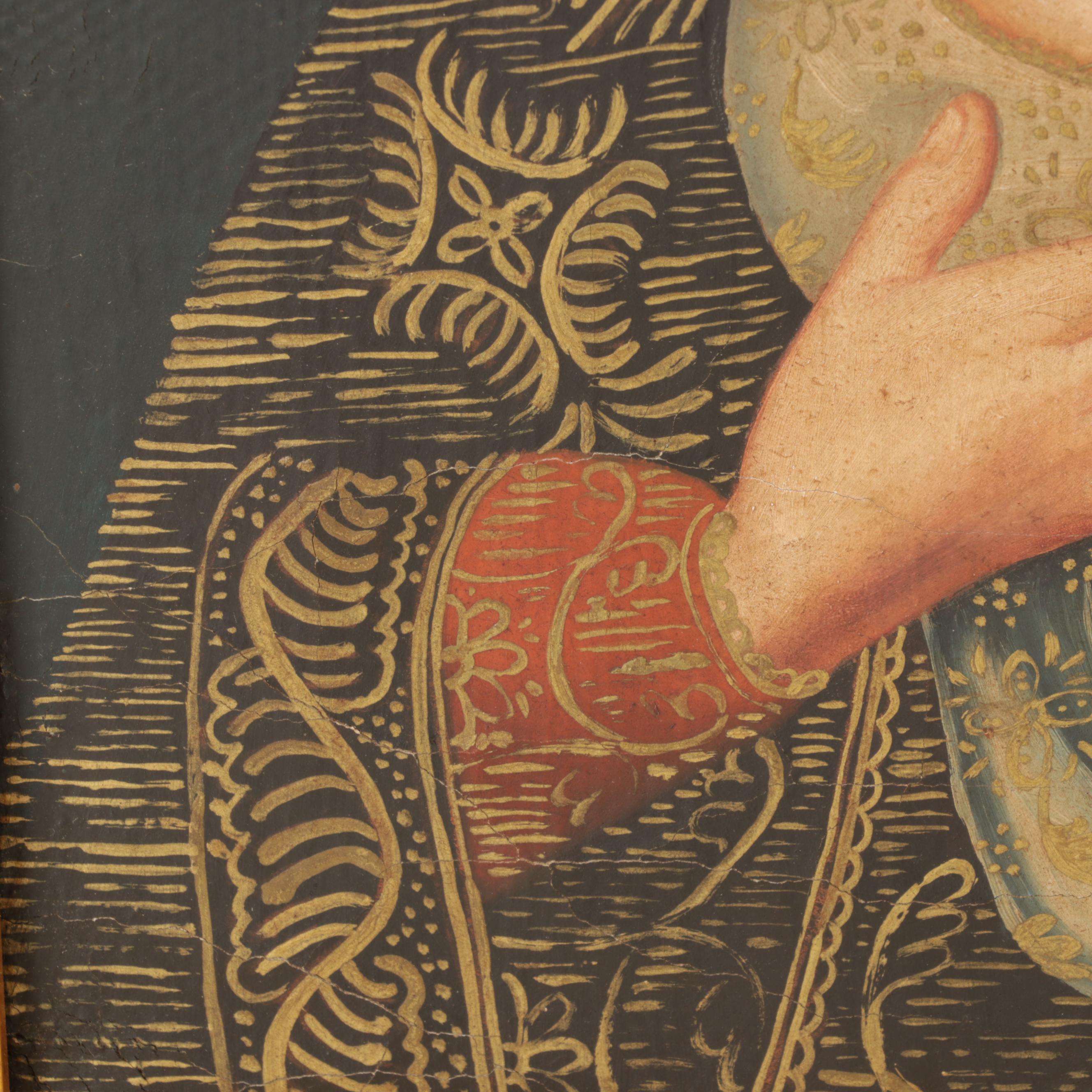 Cuzco School Tempera Painting "Madonna Lactans," Early 20th Century