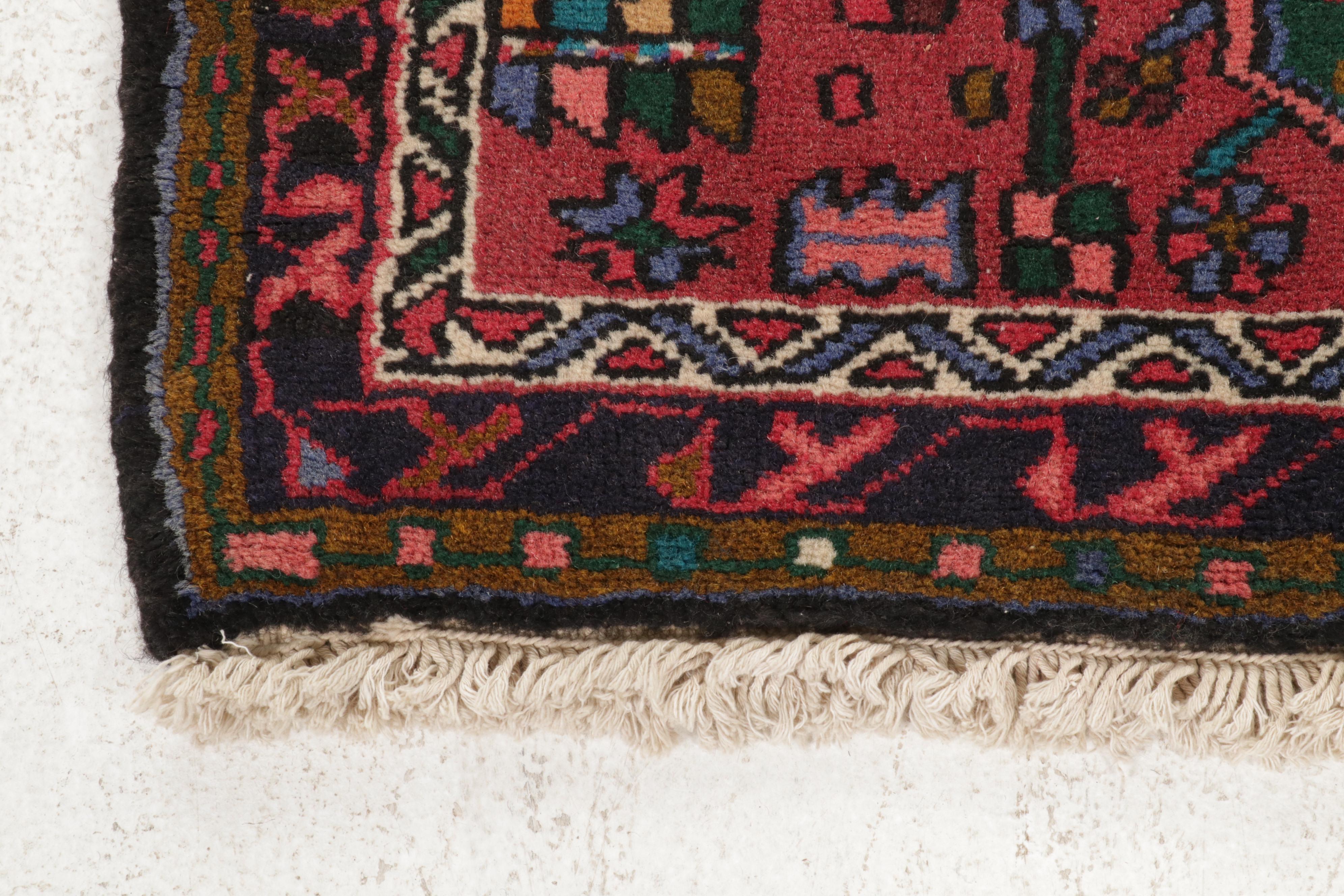 2'5 x 6'9 Hand-Knotted Persian Heriz Karaja Runner, 1970s