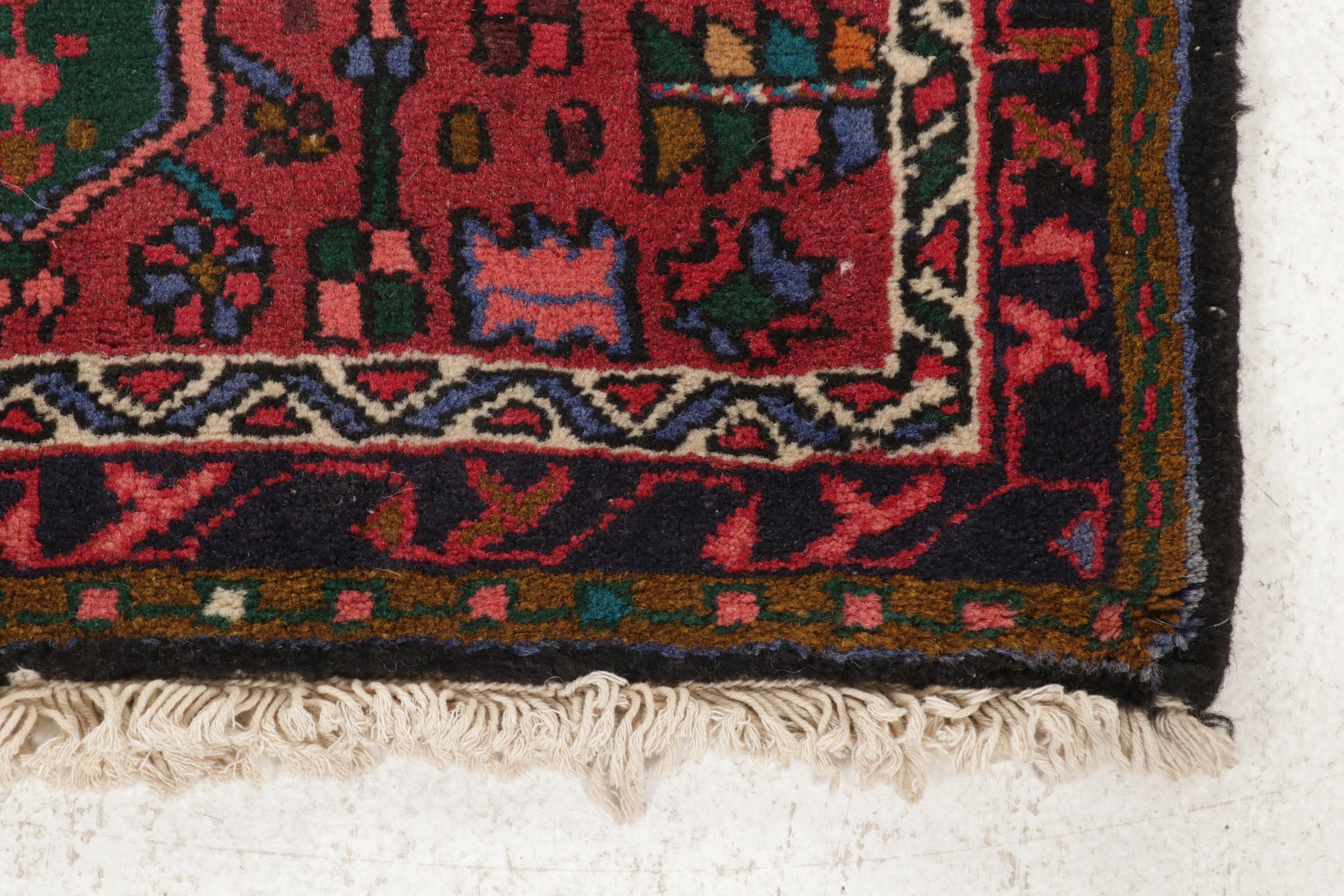 2'5 x 6'9 Hand-Knotted Persian Heriz Karaja Runner, 1970s