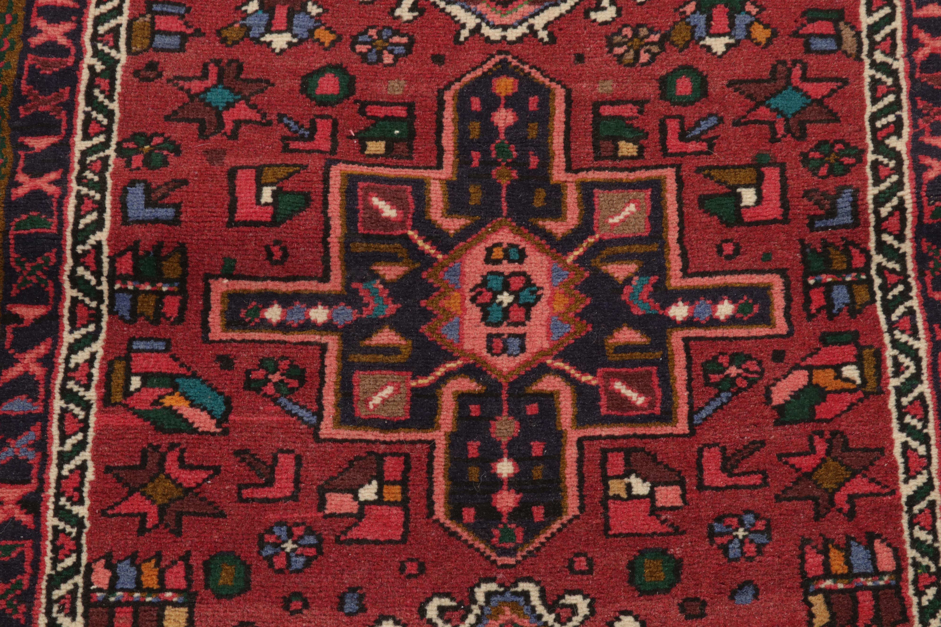 2'5 x 6'9 Hand-Knotted Persian Heriz Karaja Runner, 1970s