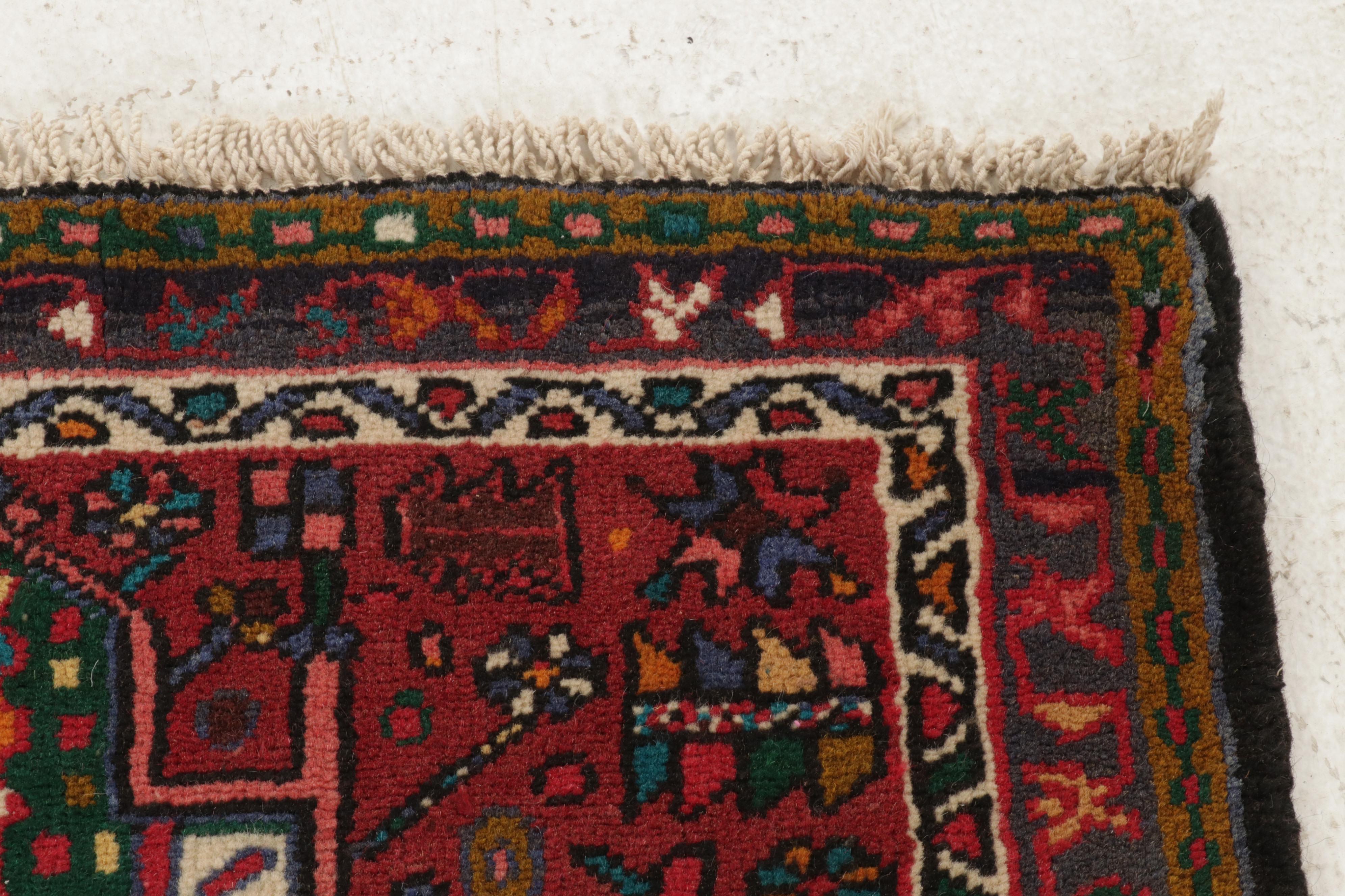 2'5 x 6'9 Hand-Knotted Persian Heriz Karaja Runner, 1970s