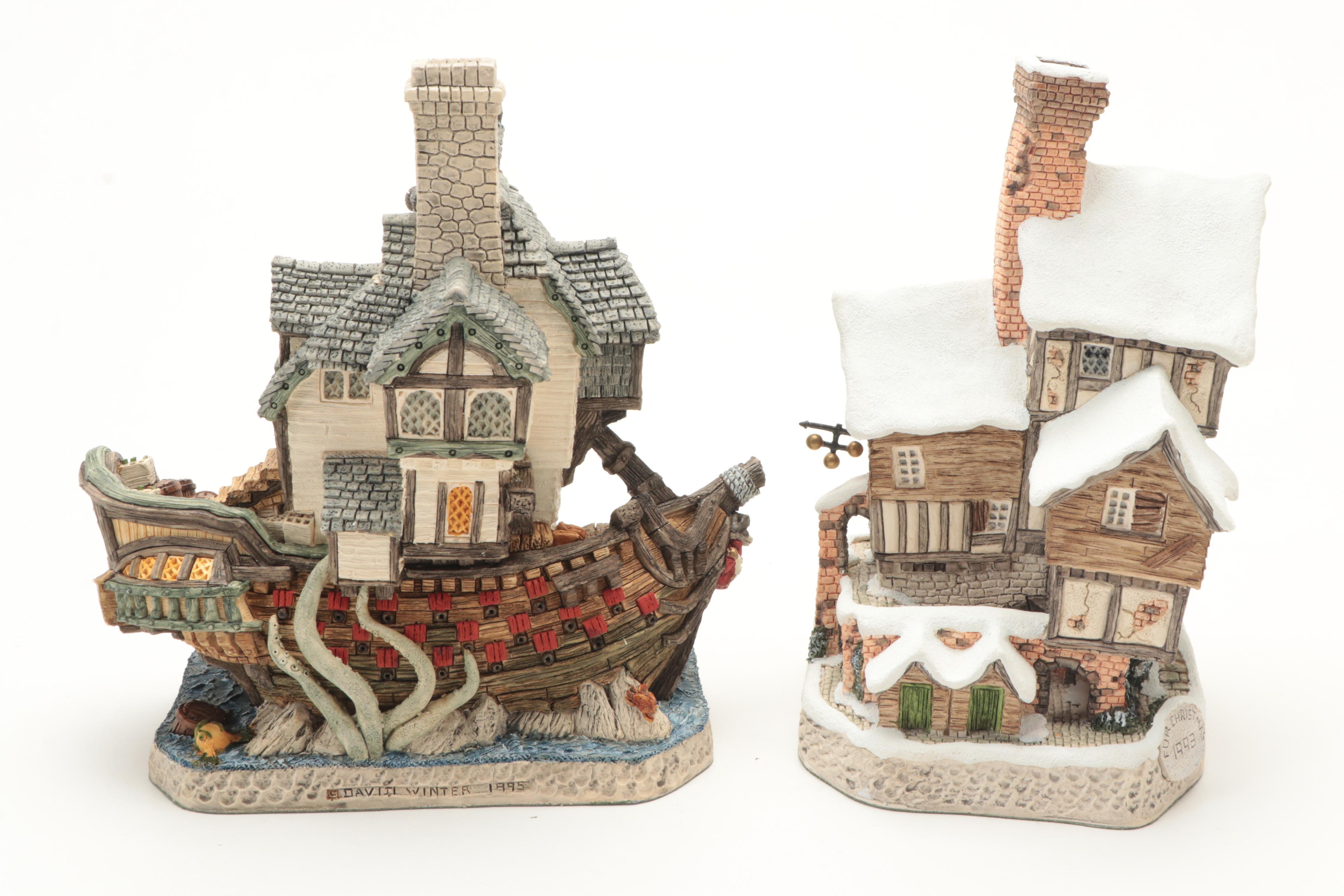 "The Jolly Roger" and Other David Winter Cottages