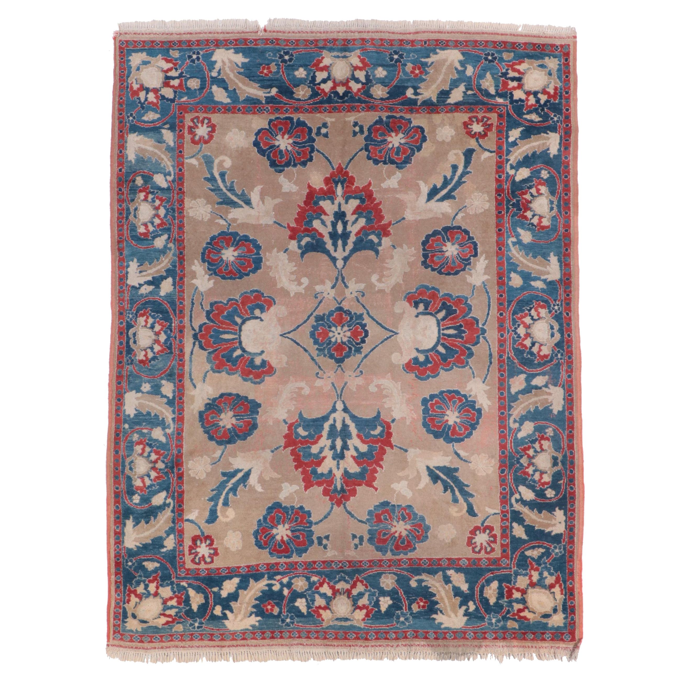 7'3 x 9'11 Hand-Knotted Indo-Turkish Oushak Area Rug