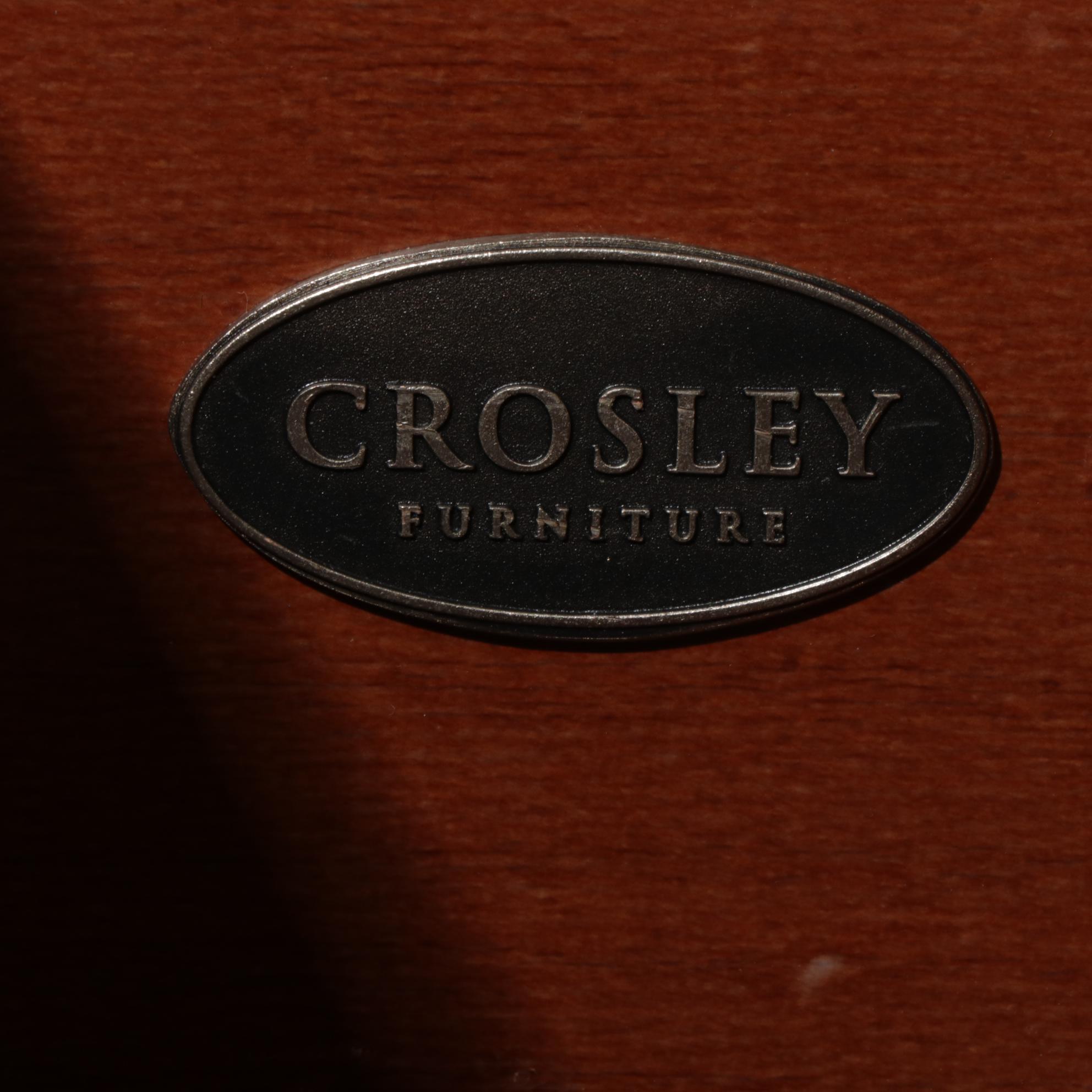 Crosley Furniture Paneled Corner Media Cabinet with Glass Doors