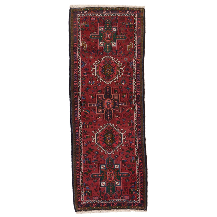 2'5 x 6'9 Hand-Knotted Persian Heriz Karaja Runner, 1970s