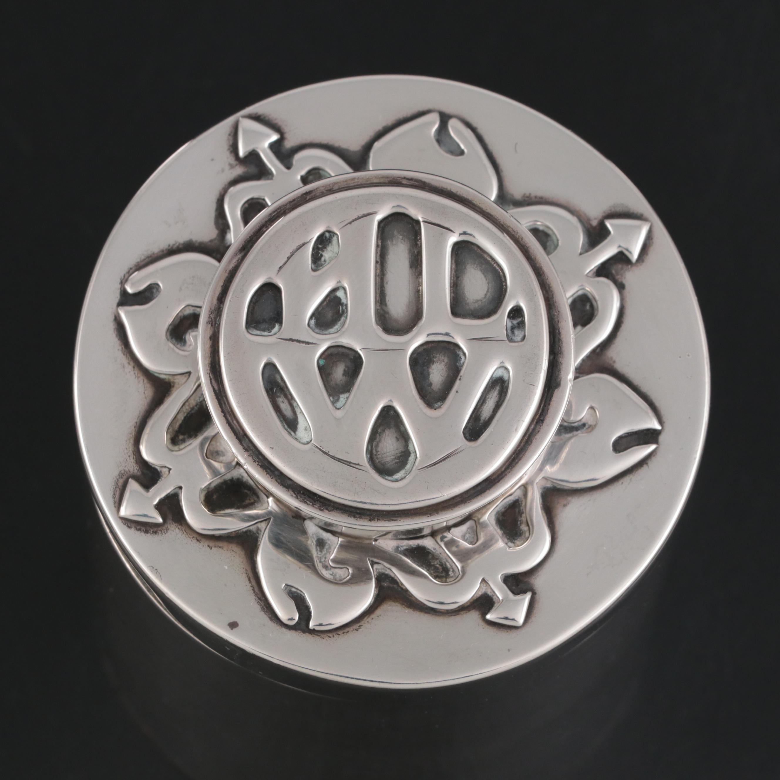 American Arts and Crafts Handwrought Sterling Silver Tea Caddy