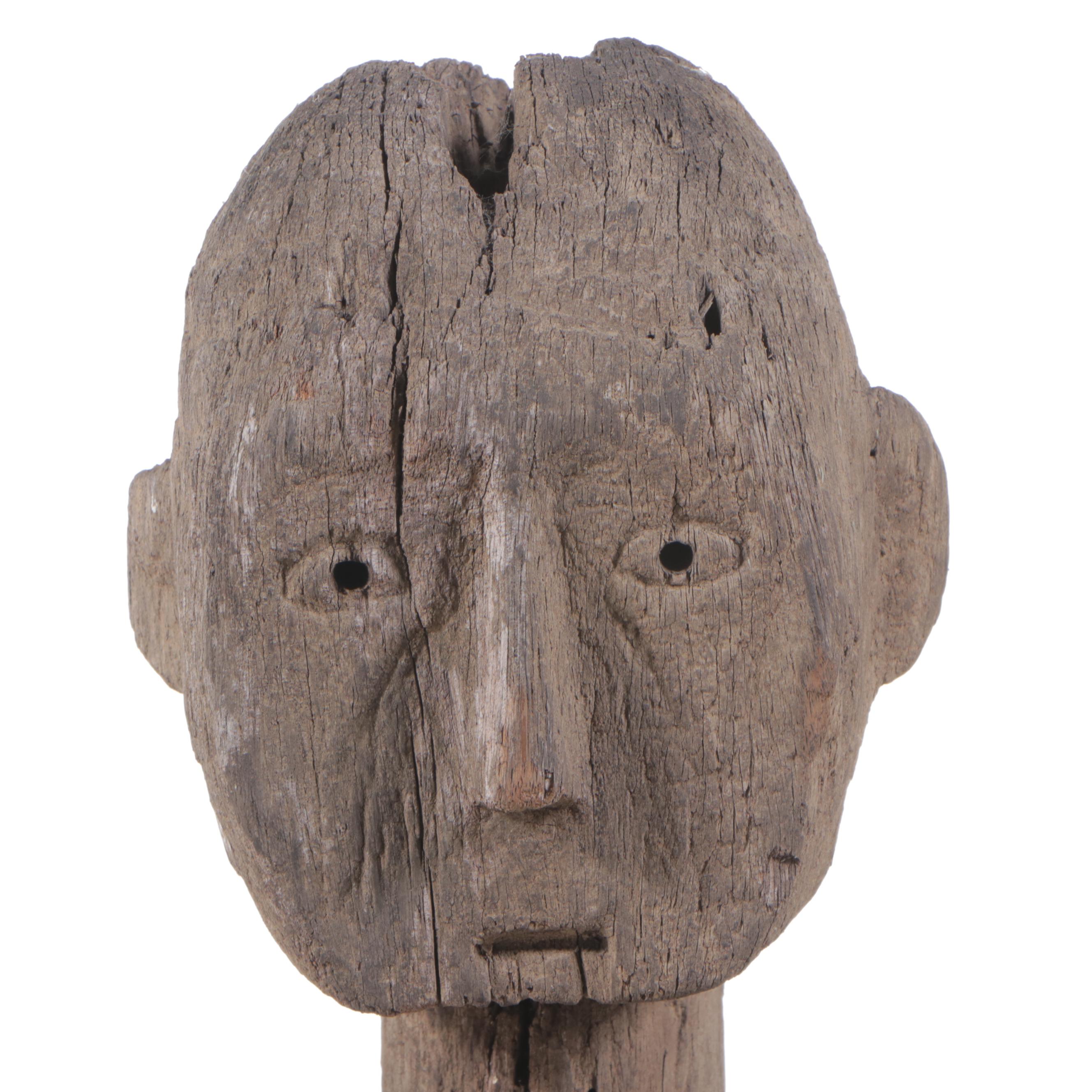 Philippine Bontoc Standing Bulul with Folded Arms, Mid-20th Century