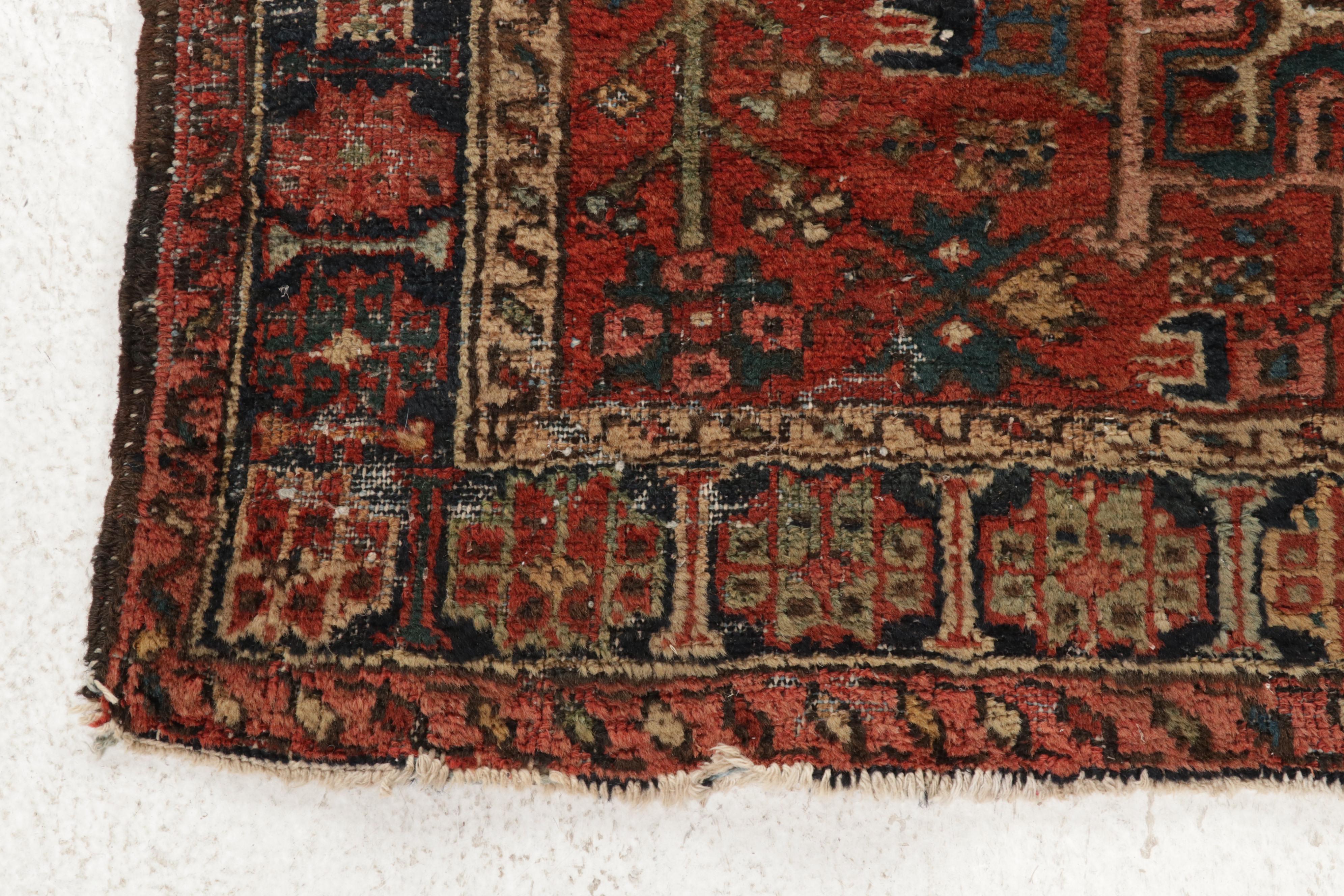 3'4 x 4'7 Hand-Knotted Persian Karaja Accent Rug, circa 1920s