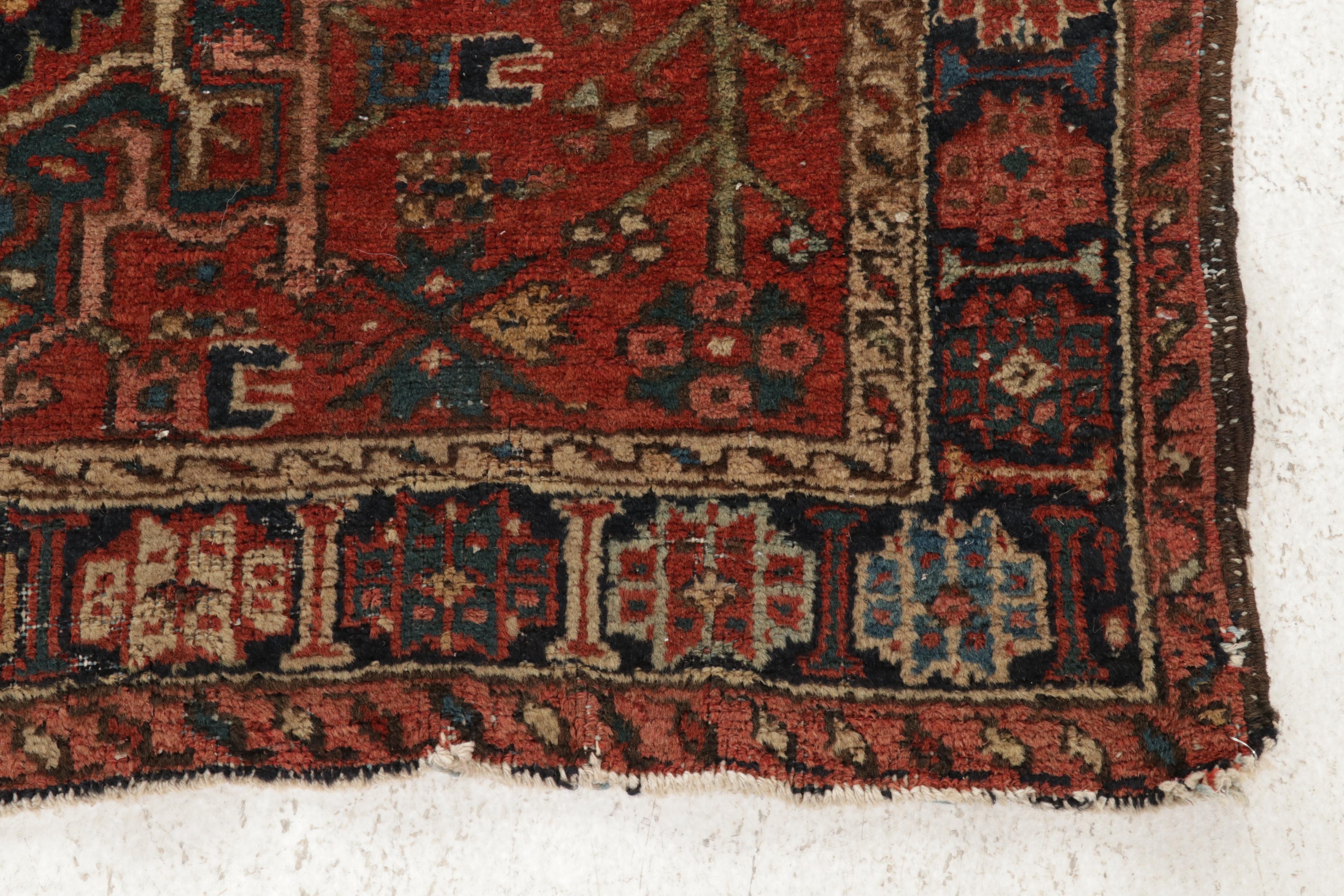 3'4 x 4'7 Hand-Knotted Persian Karaja Accent Rug, circa 1920s